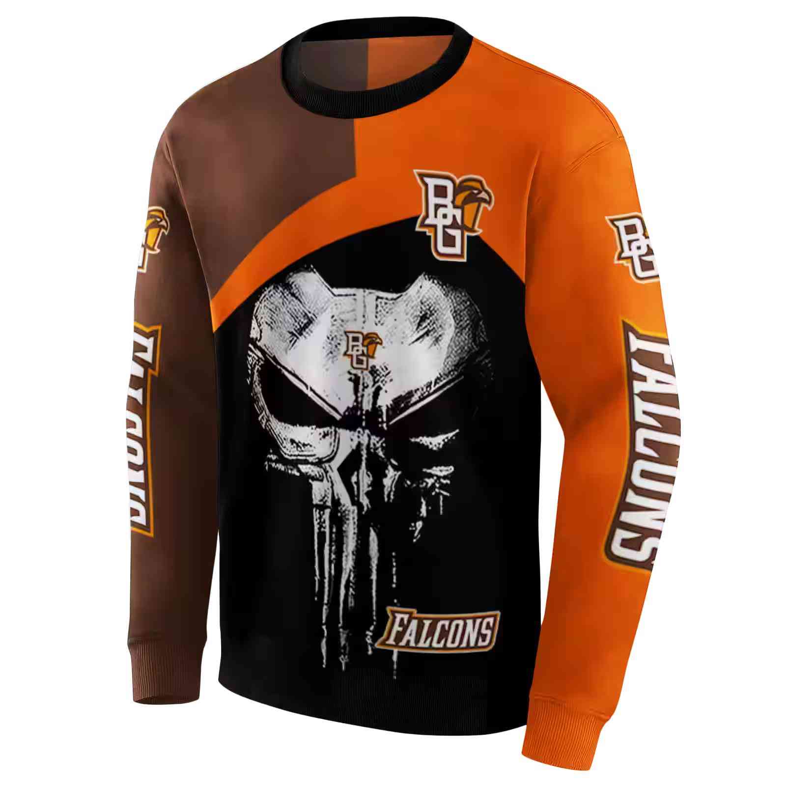 bowling green falcons skull punisher brown black hoodie new arrival