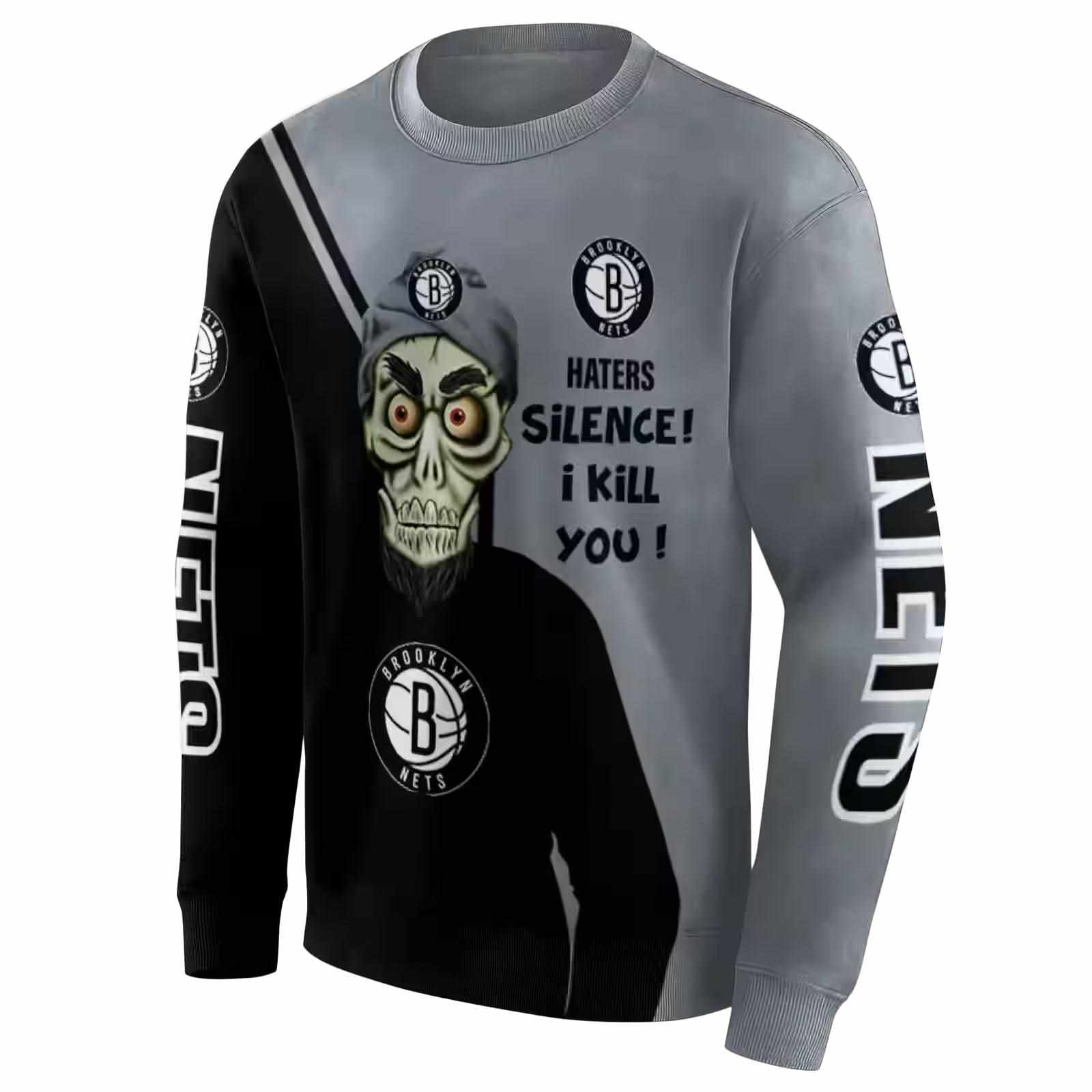 brooklyn nets achmed skull black hoodie new arrival