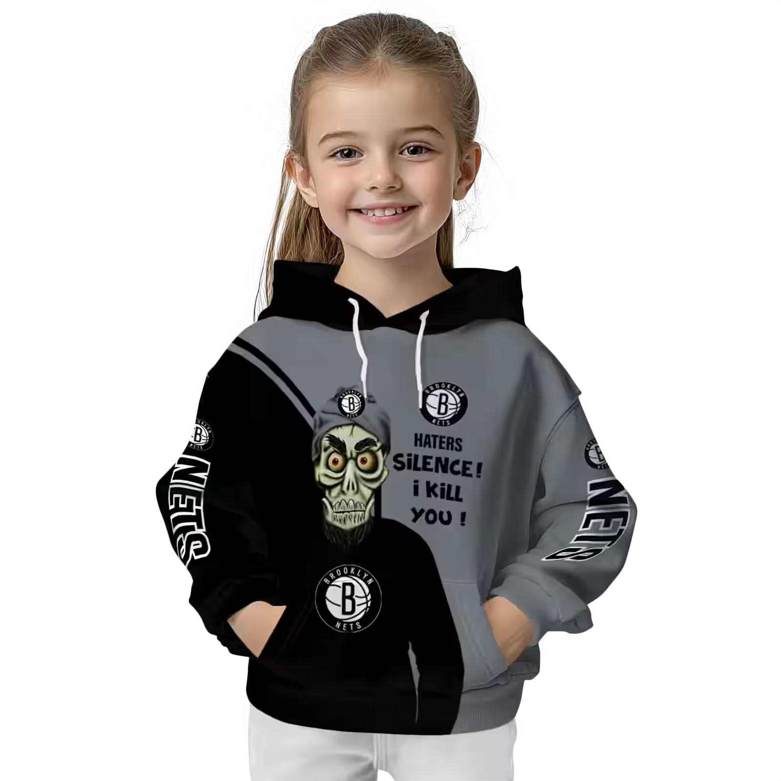 brooklyn nets achmed skull black hoodie top rated