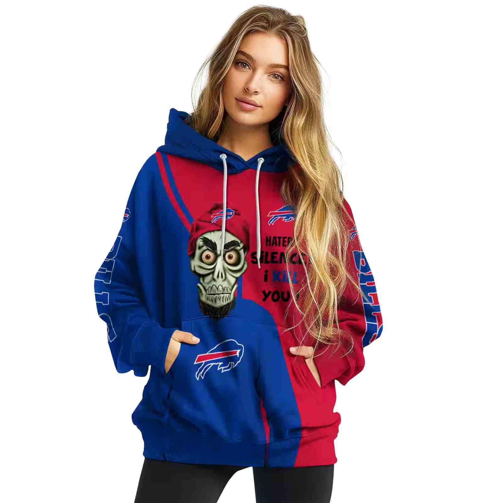 buffalo bills achmed skull blue hoodie high quality