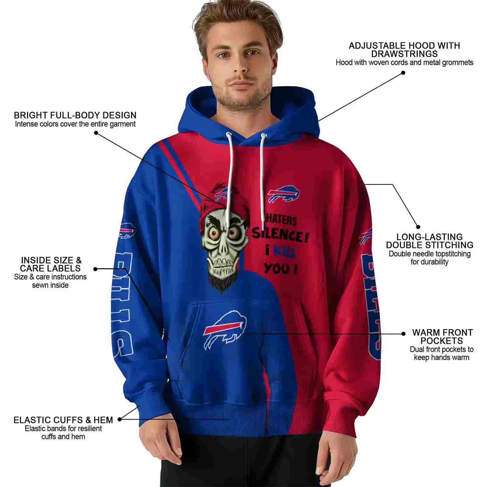 buffalo bills achmed skull blue hoodie latest model