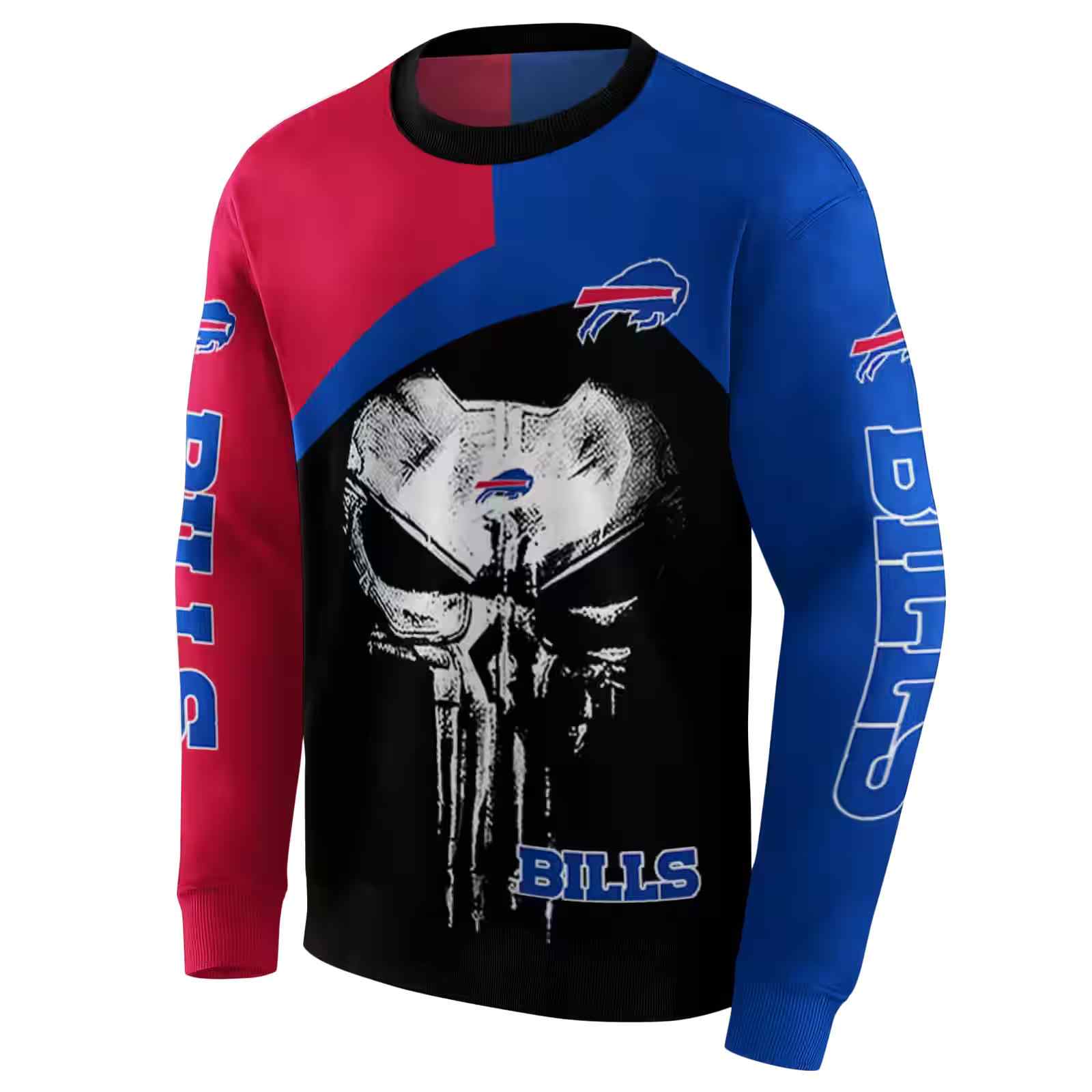 buffalo bills skull punisher red black hoodie new arrival