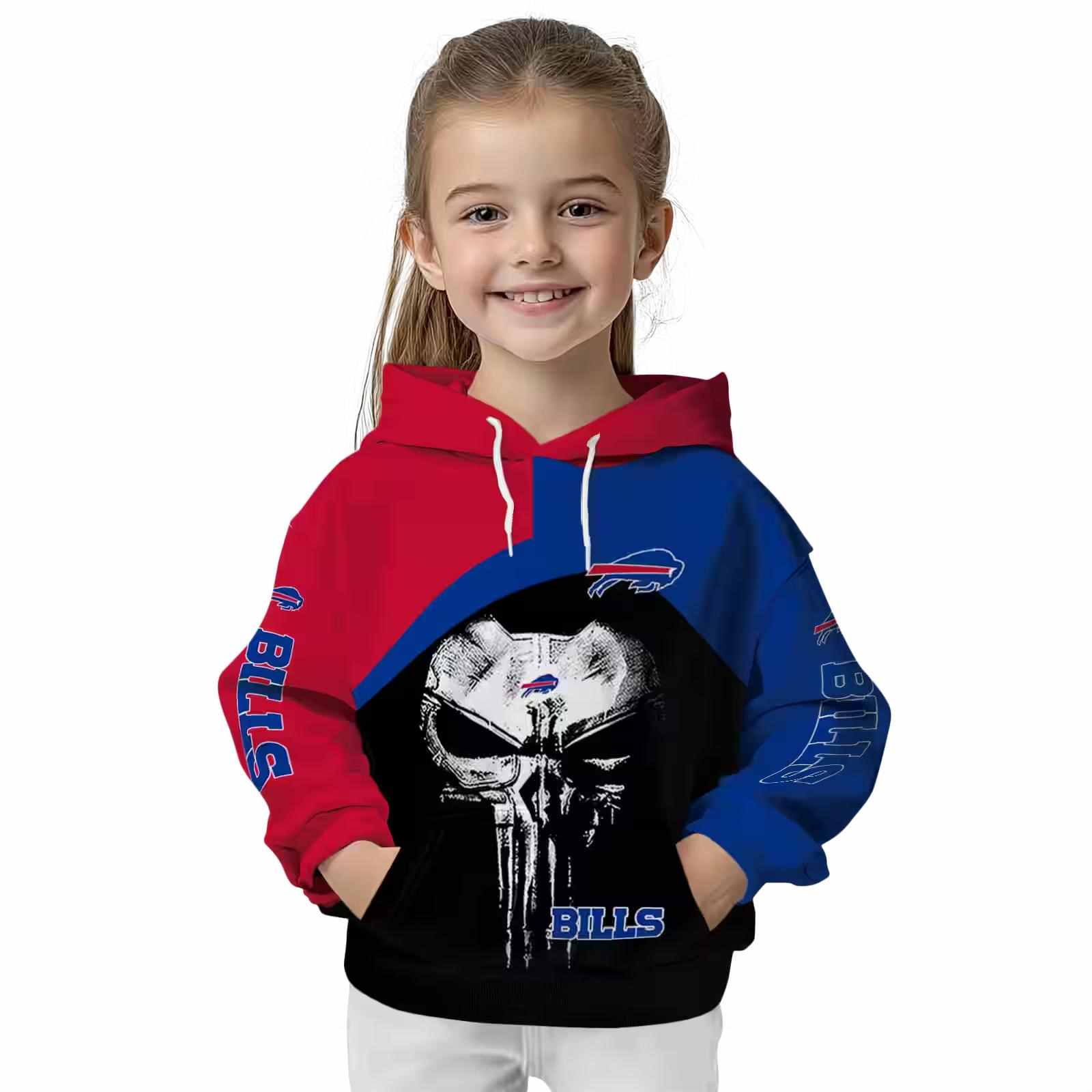 buffalo bills skull punisher red black hoodie top rated