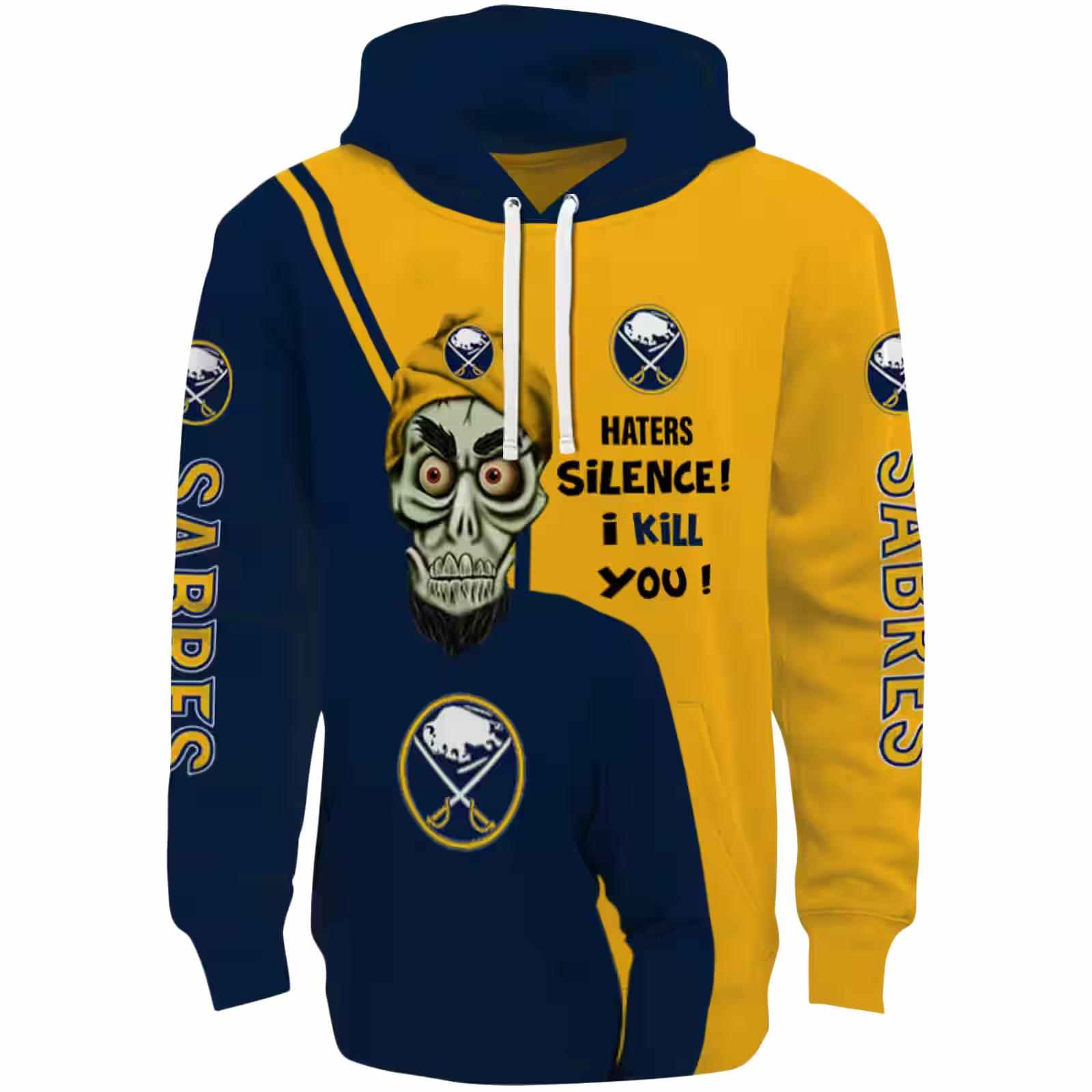 Buffalo Sabres Achmed Skull Navy Blue Hoodie