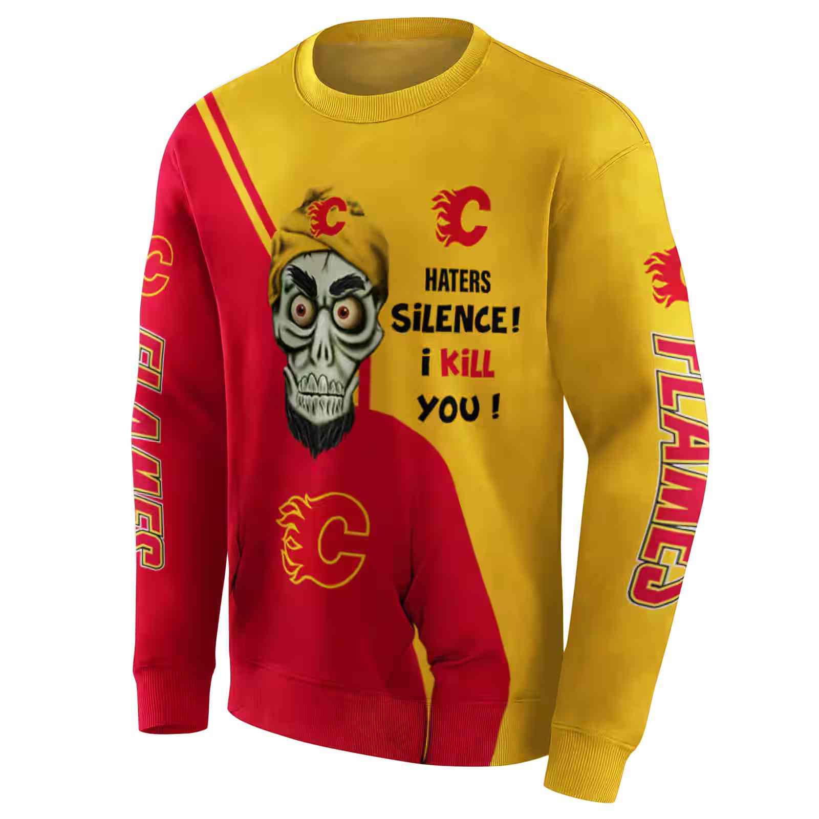 calgary flames achmed skull red hoodie new arrival