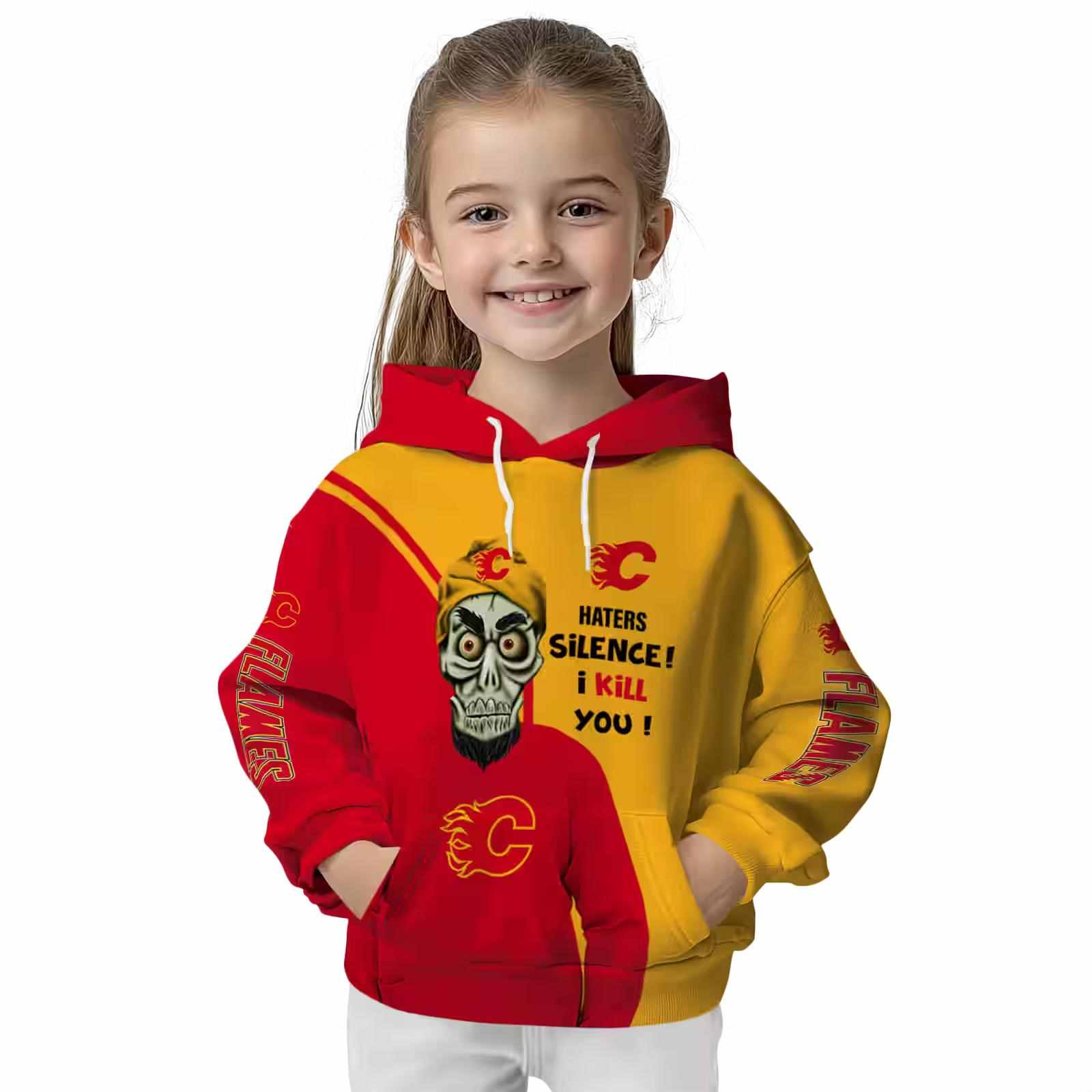 calgary flames achmed skull red hoodie top rated