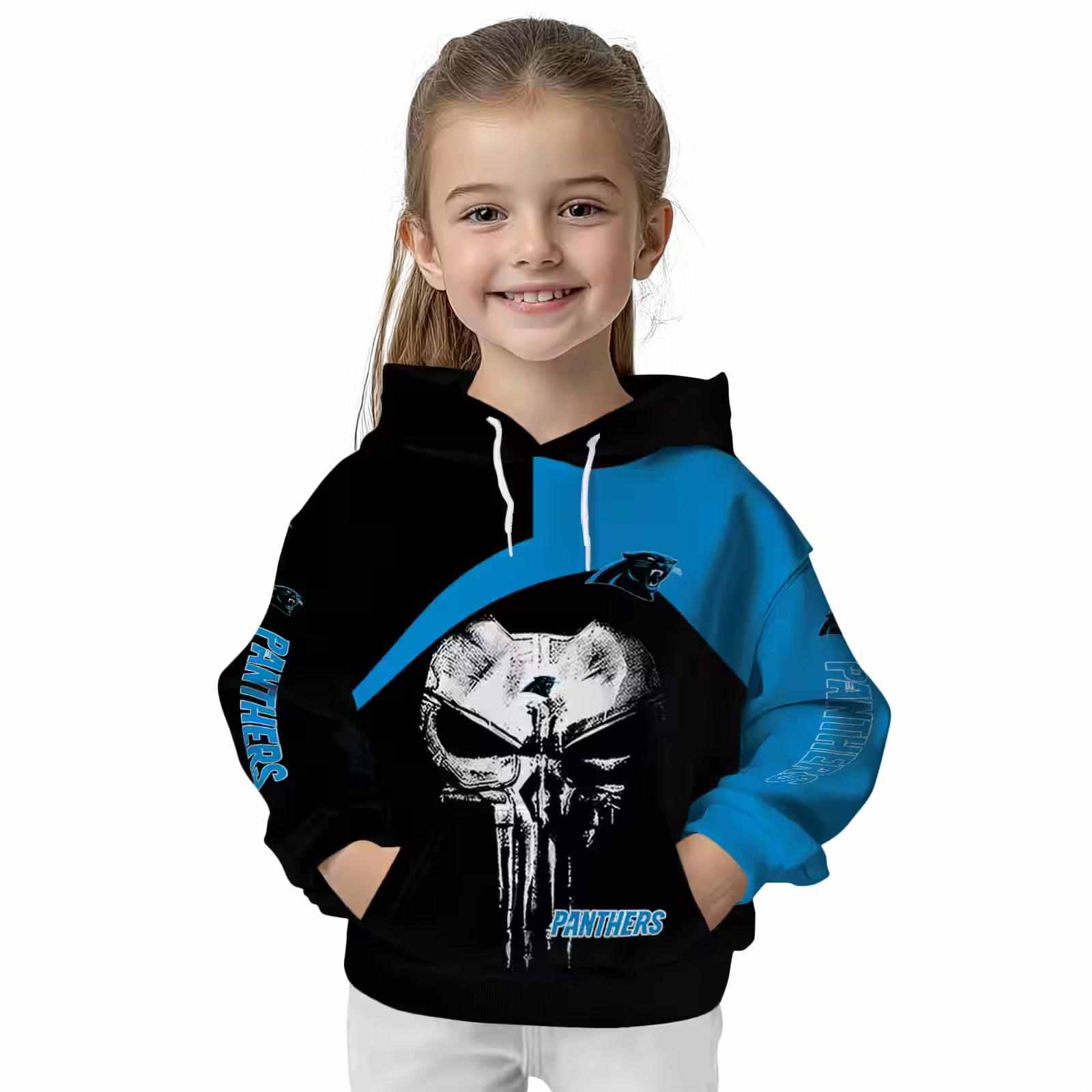 carolina panthers skull punisher black hoodie top rated