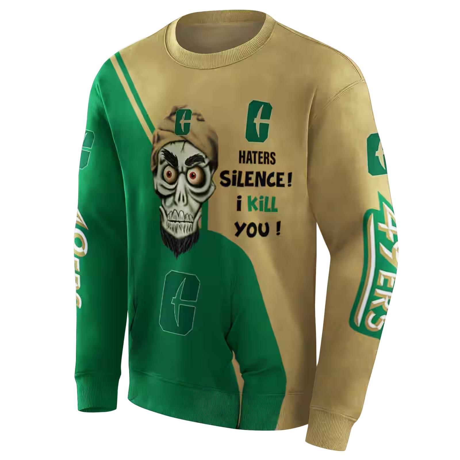 charlotte 49ers achmed skull green hoodie new arrival