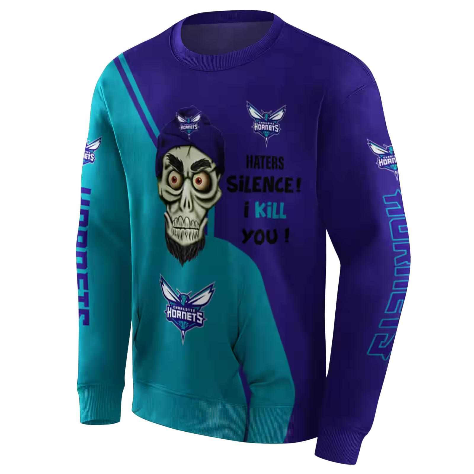 charlotte hornets achmed skull teal hoodie new arrival