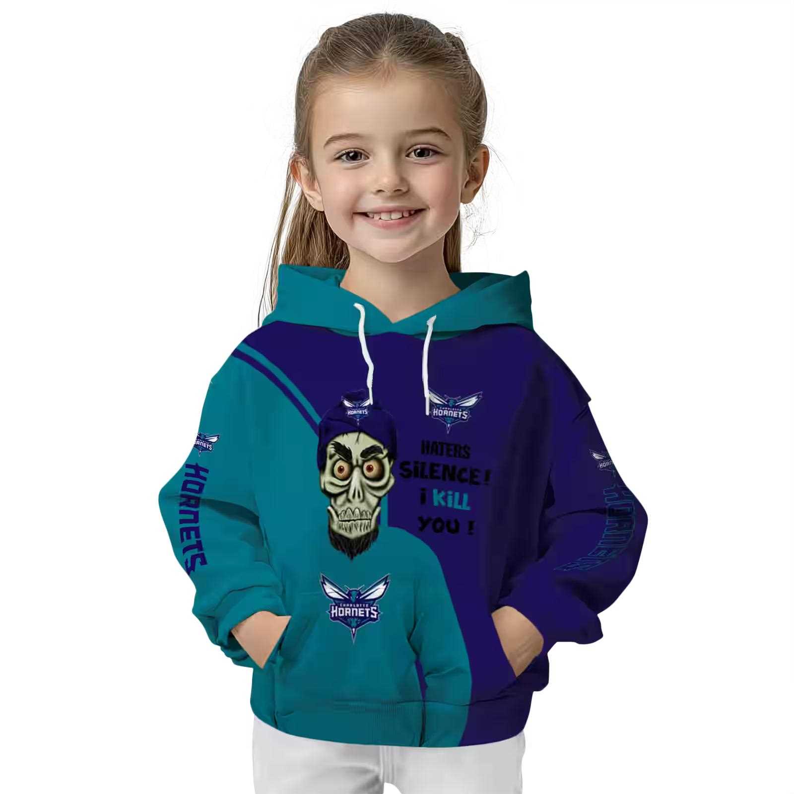 charlotte hornets achmed skull teal hoodie top rated