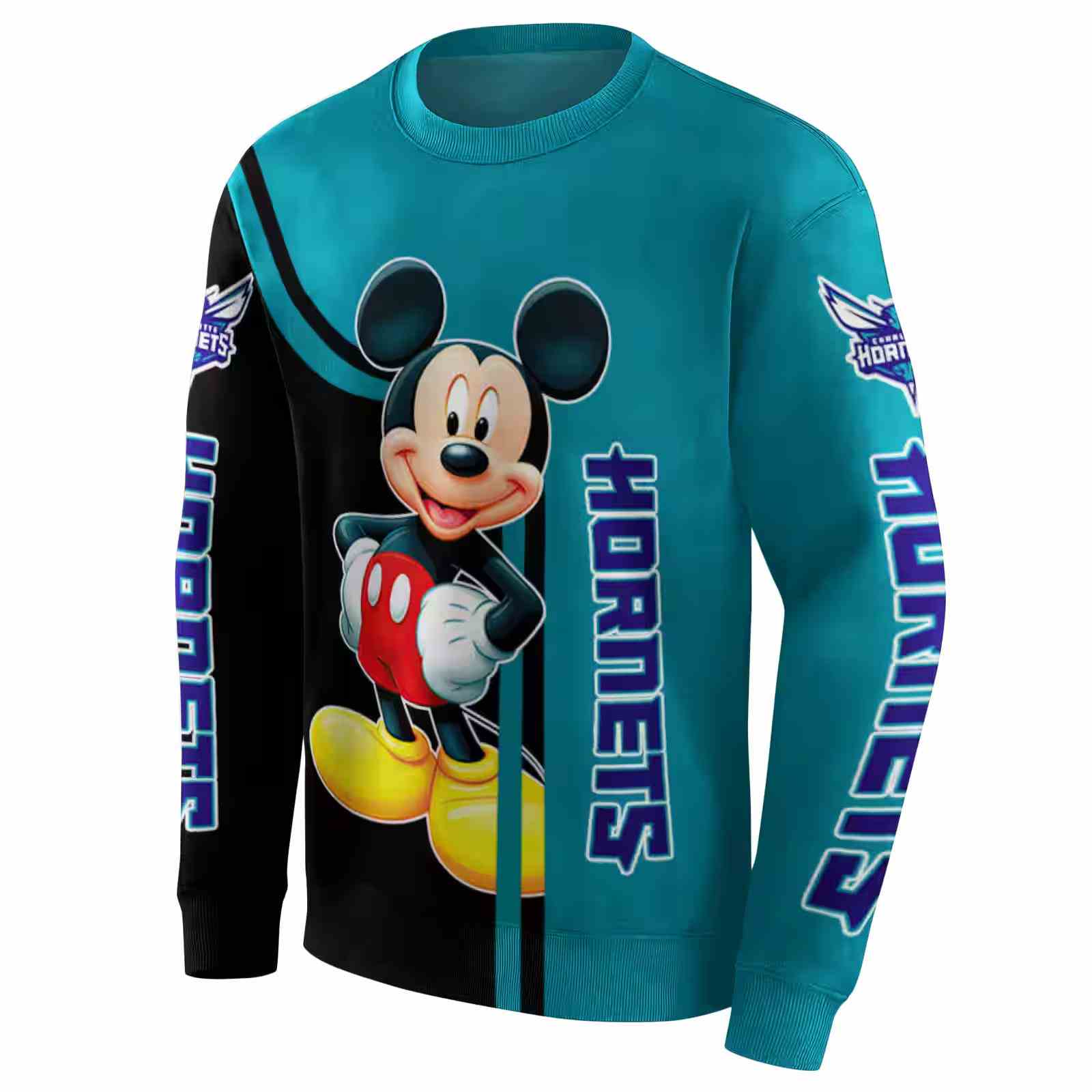 charlotte hornets mickey mouse teal black hoodie new arrival