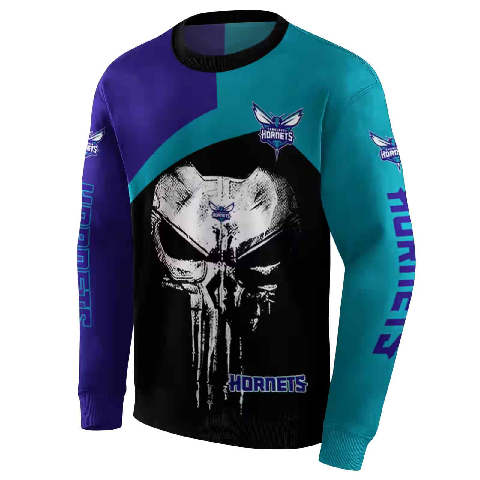 charlotte hornets skull punisher purple black hoodie new arrival