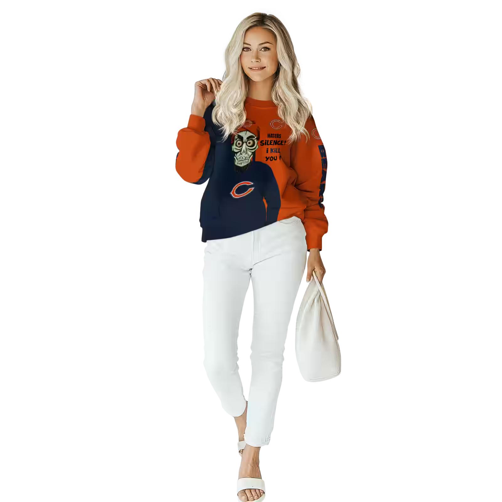 chicago bears achmed skull blue hoodie trendy