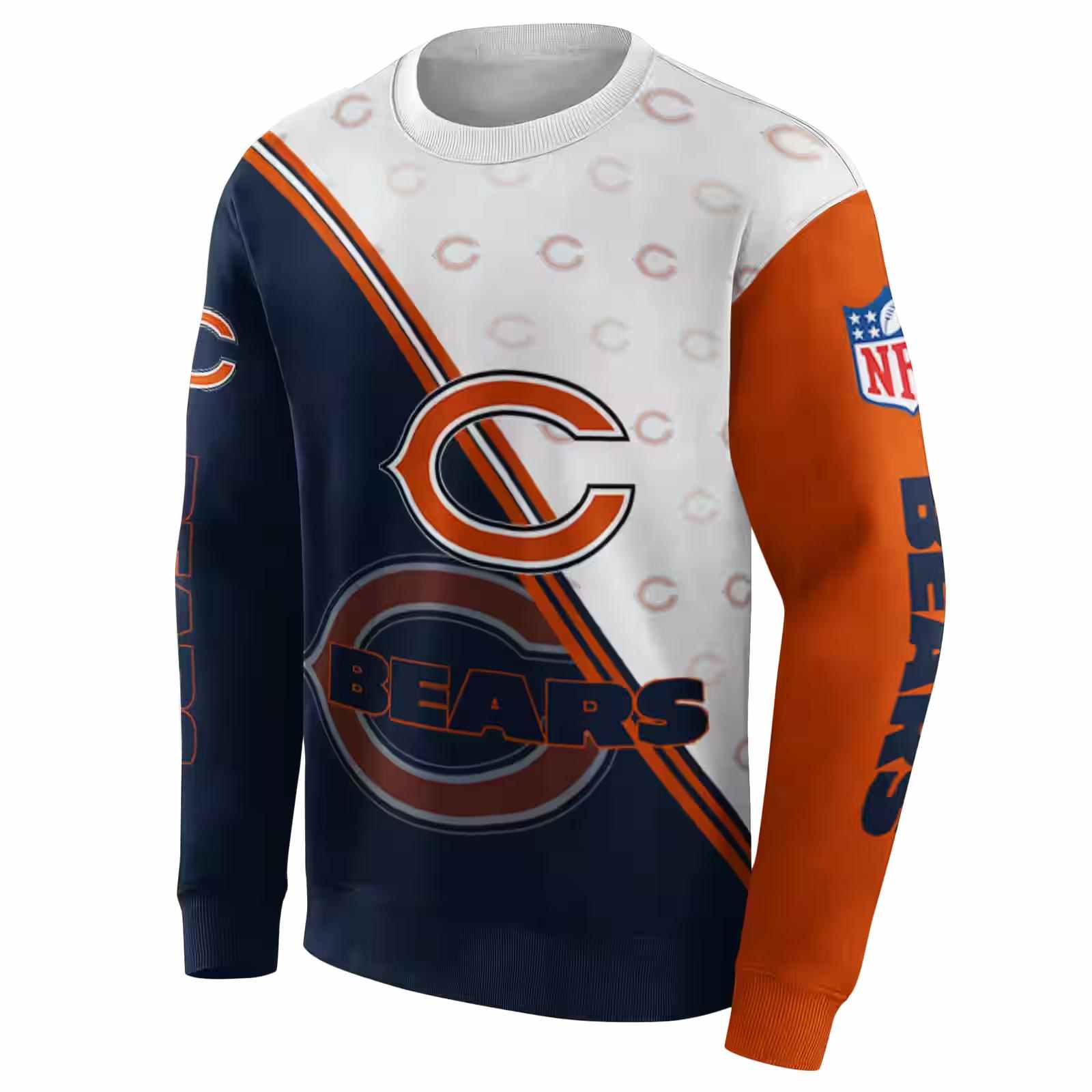 chicago bears diagonal stripe blue white hoodie new arrival