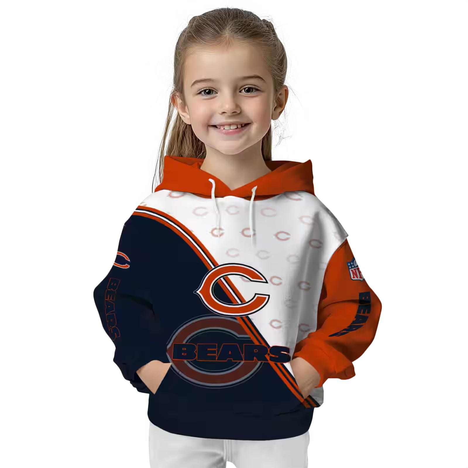 chicago bears diagonal stripe blue white hoodie top rated