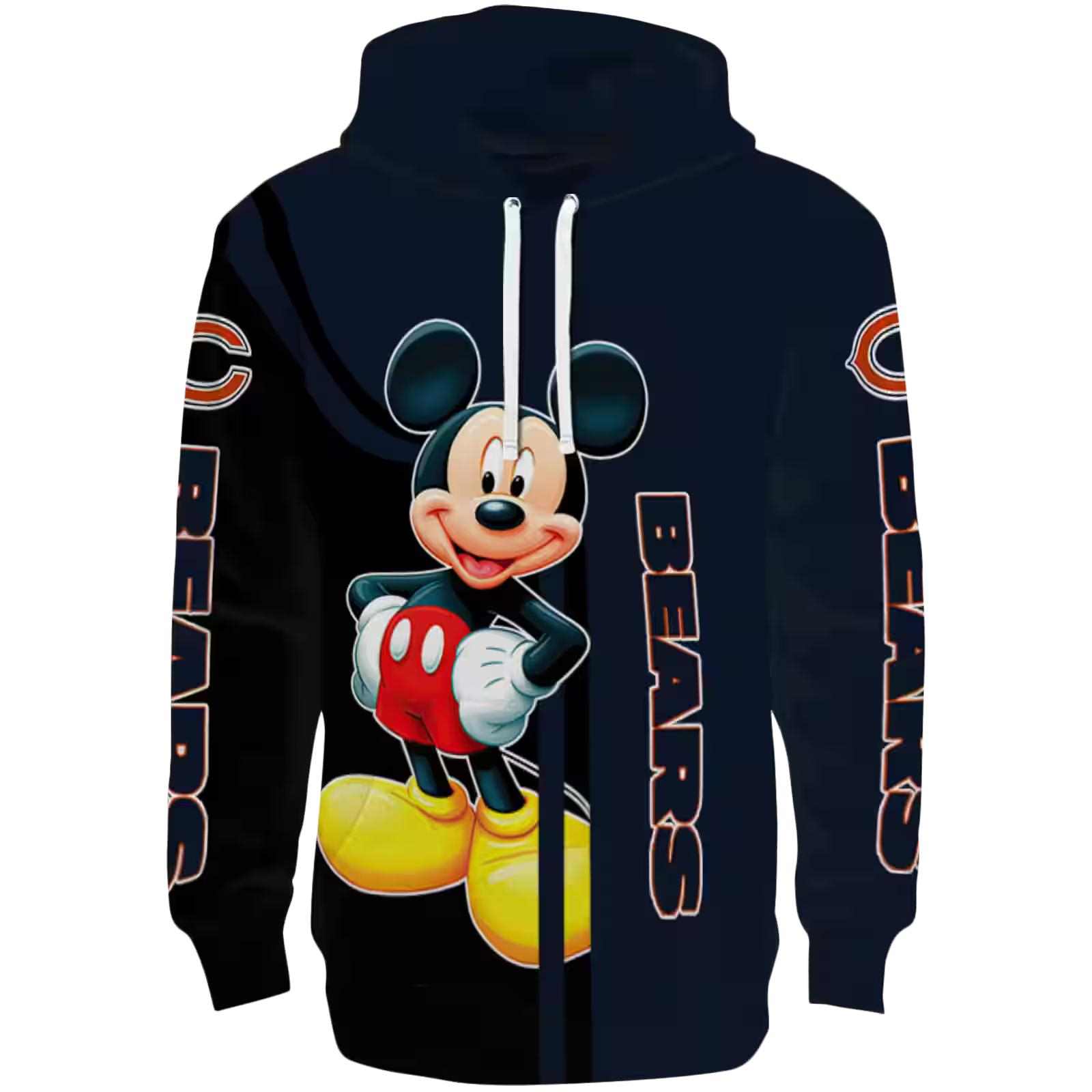 Chicago Bears Mickey Mouse Blue Black Hoodie