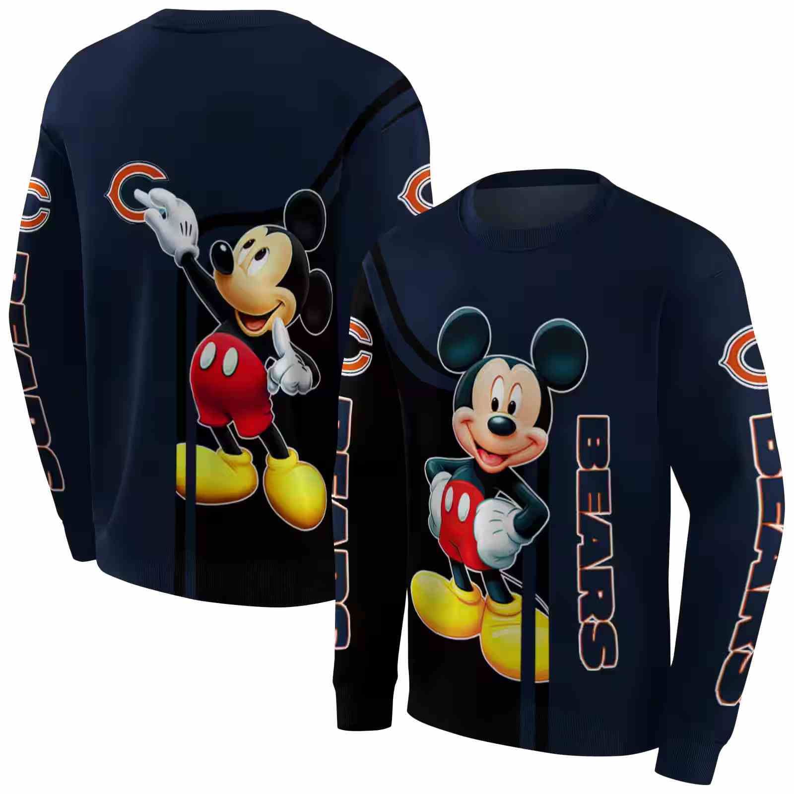 chicago bears mickey mouse blue black hoodie premium grade