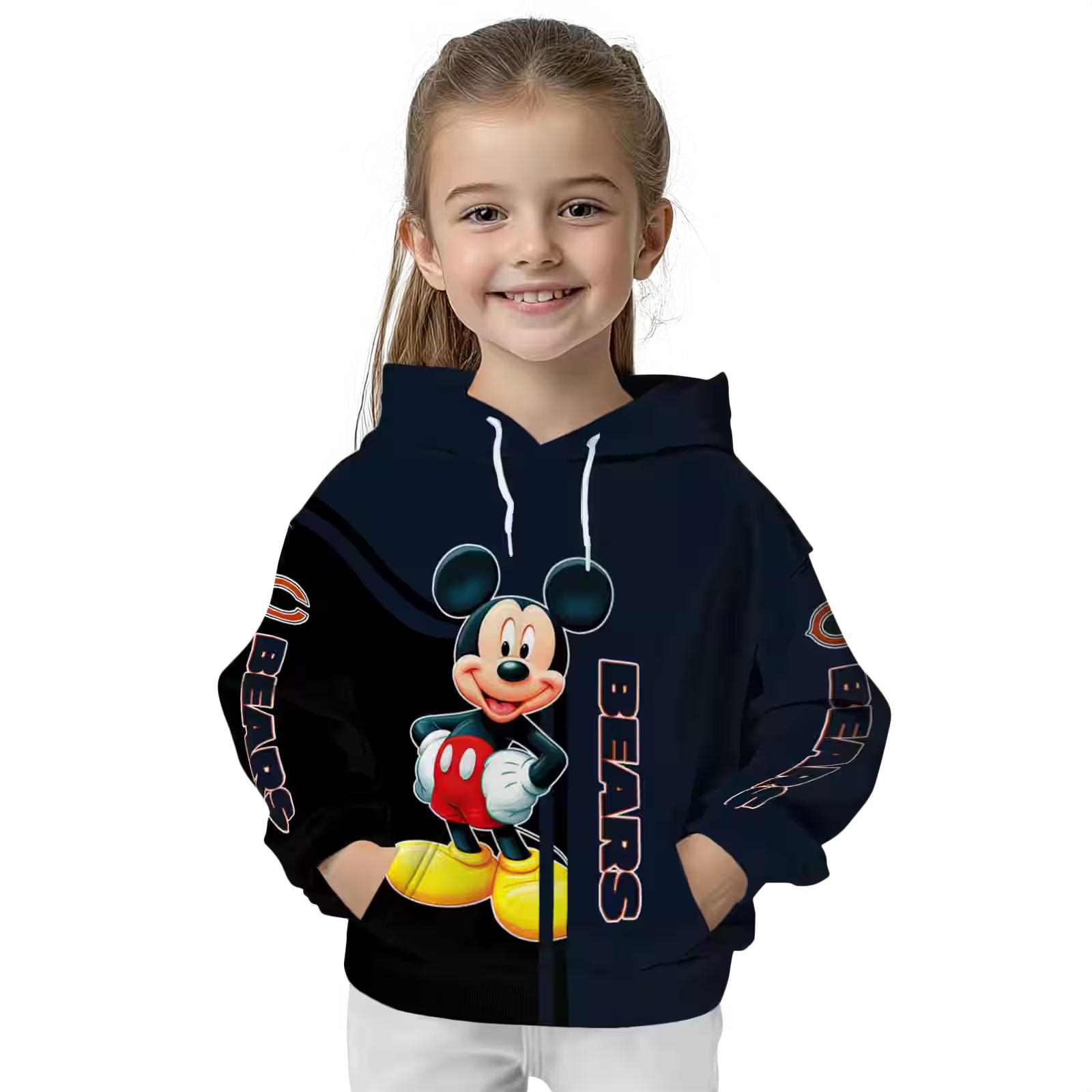 chicago bears mickey mouse blue black hoodie top rated