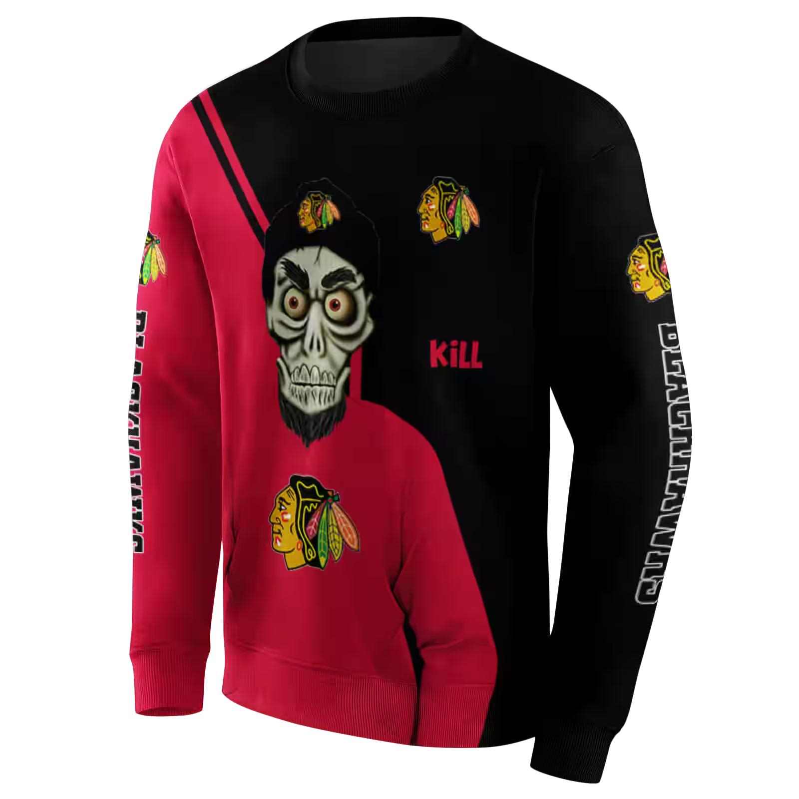 chicago blackhawks achmed skull red hoodie new arrival