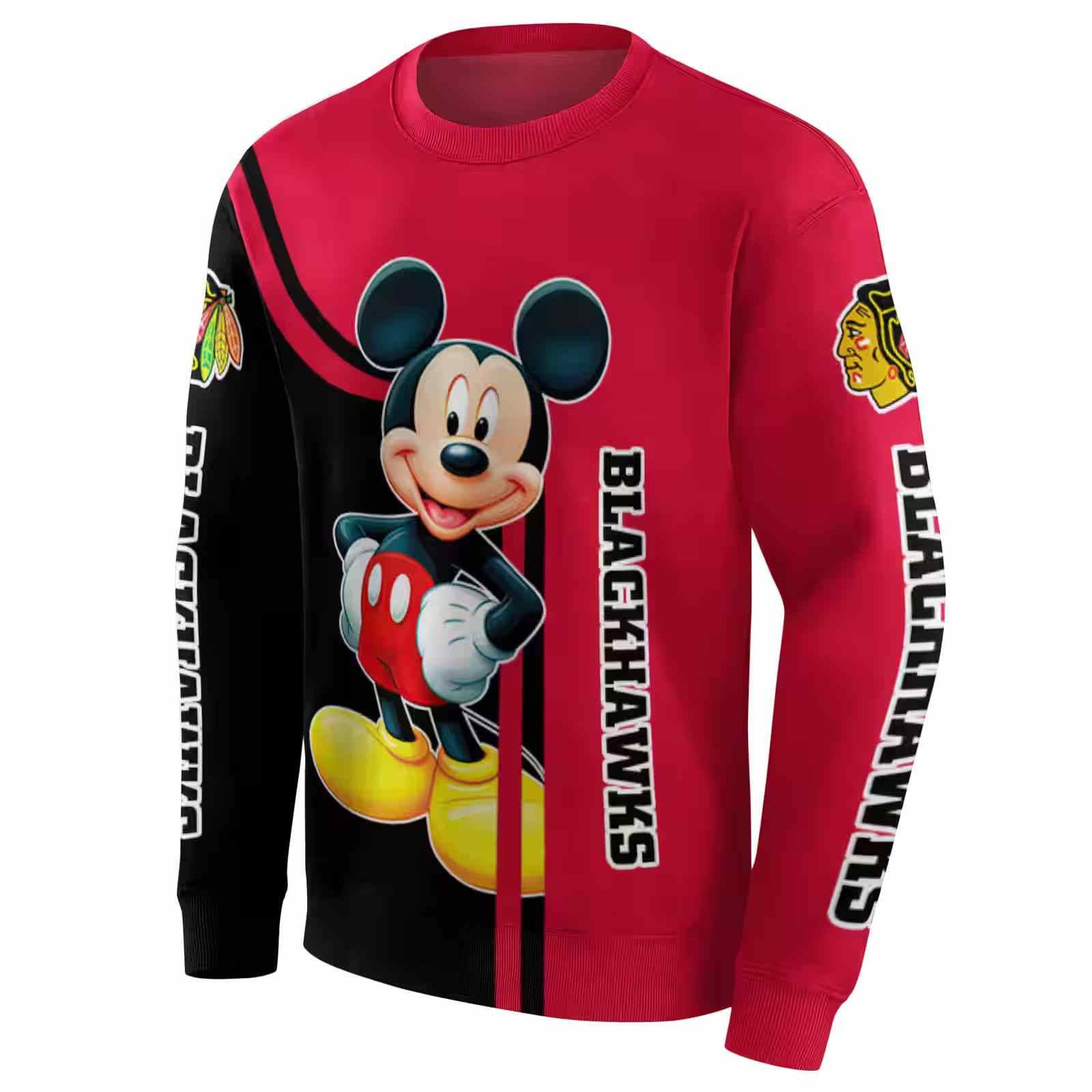 chicago blackhawks mickey mouse red black hoodie new arrival