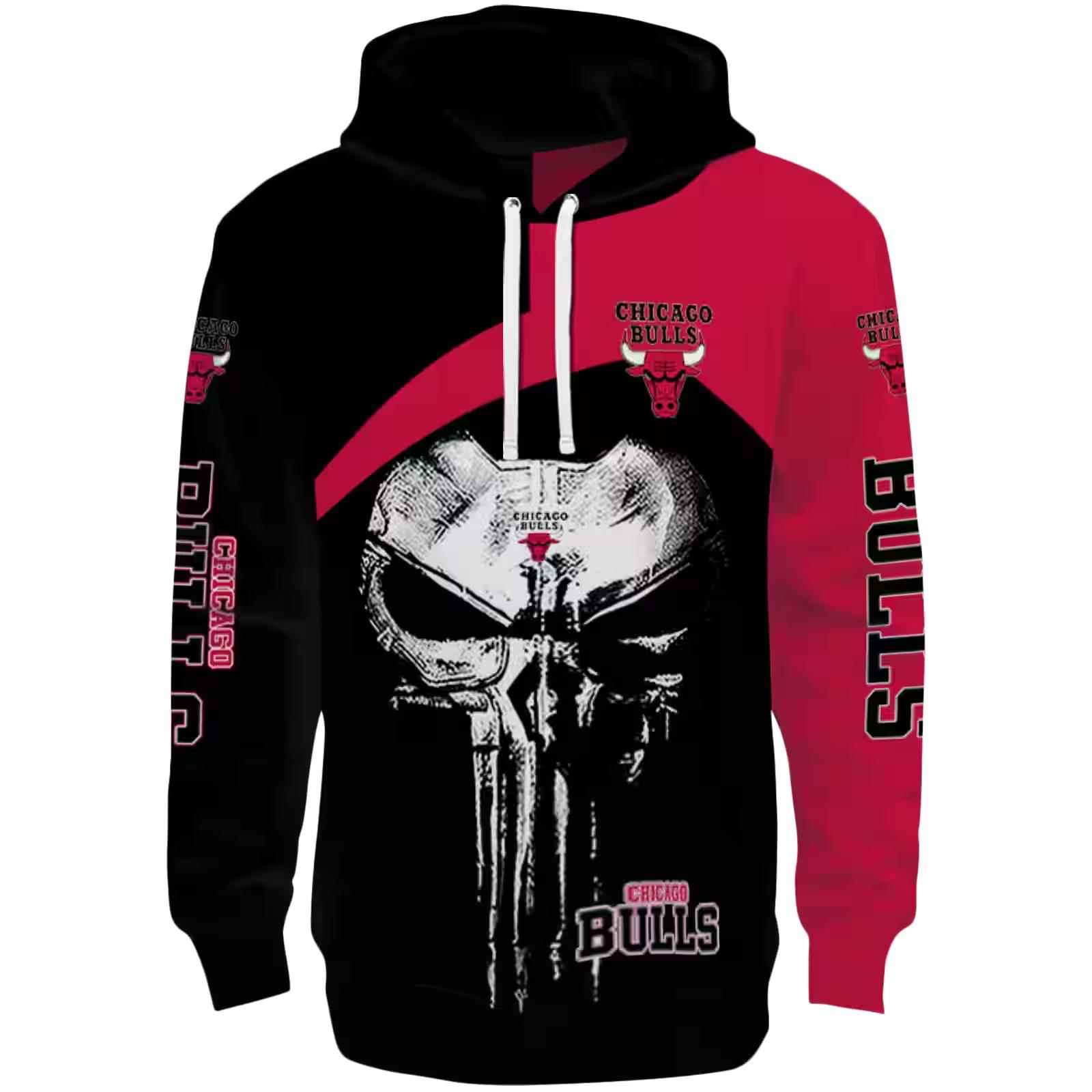 Chicago Bulls Skull Punisher Black Hoodie