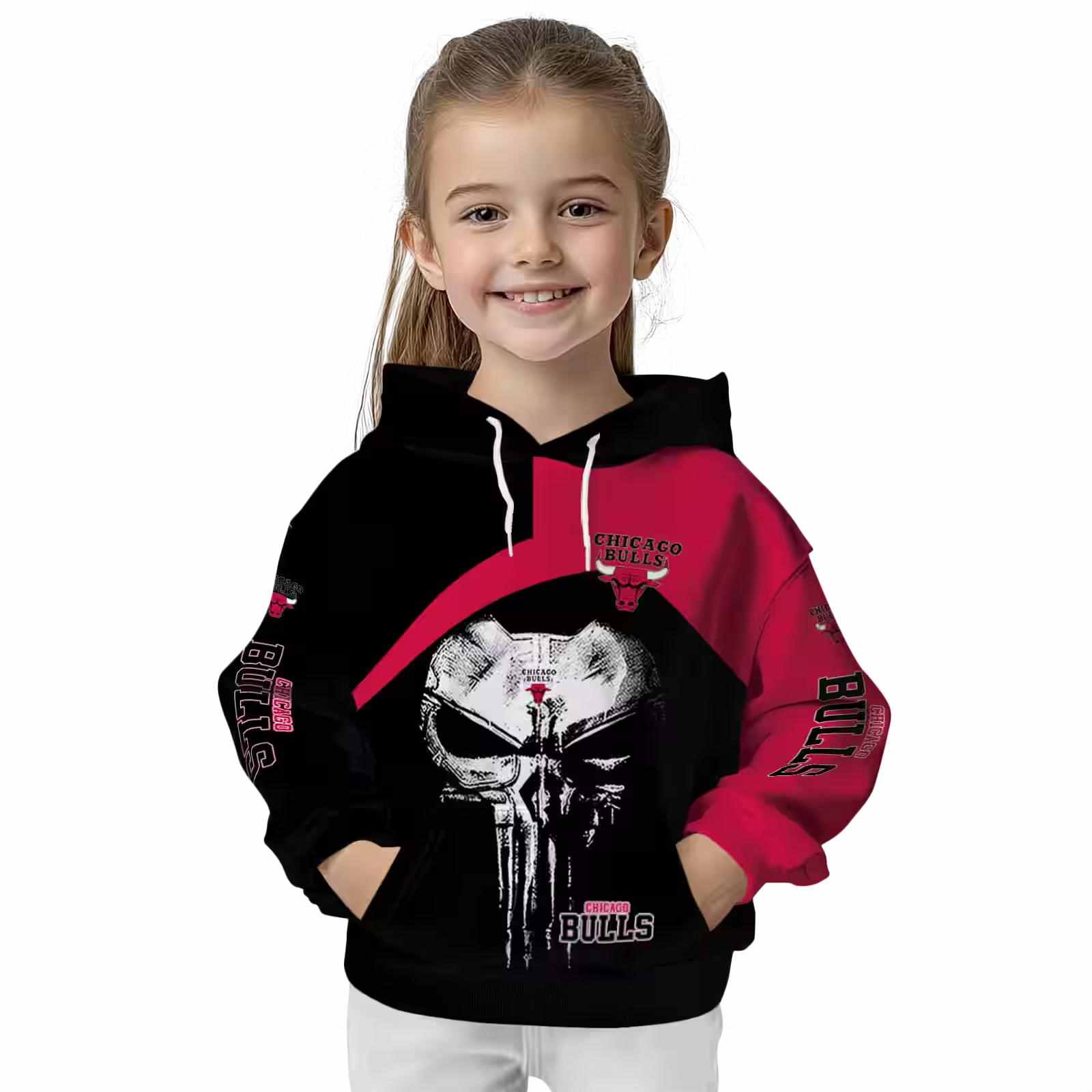 chicago bulls skull punisher black hoodie top rated