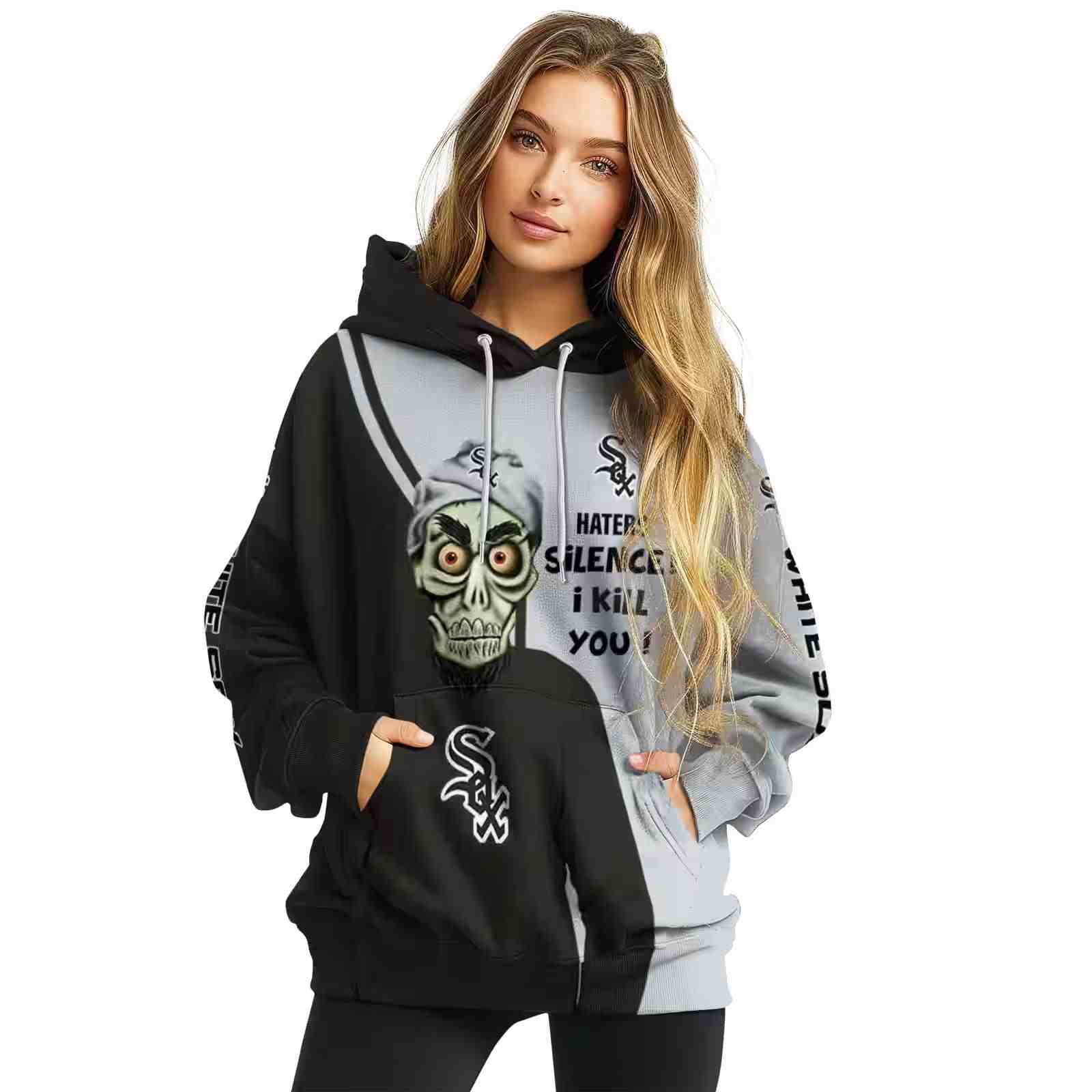 chicago white sox achmed skull black hoodie high quality