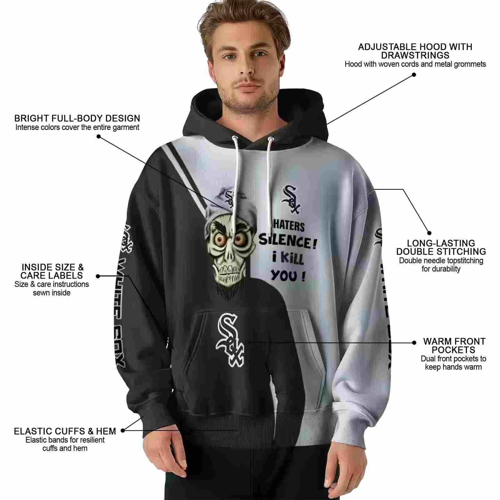 chicago white sox achmed skull black hoodie latest model