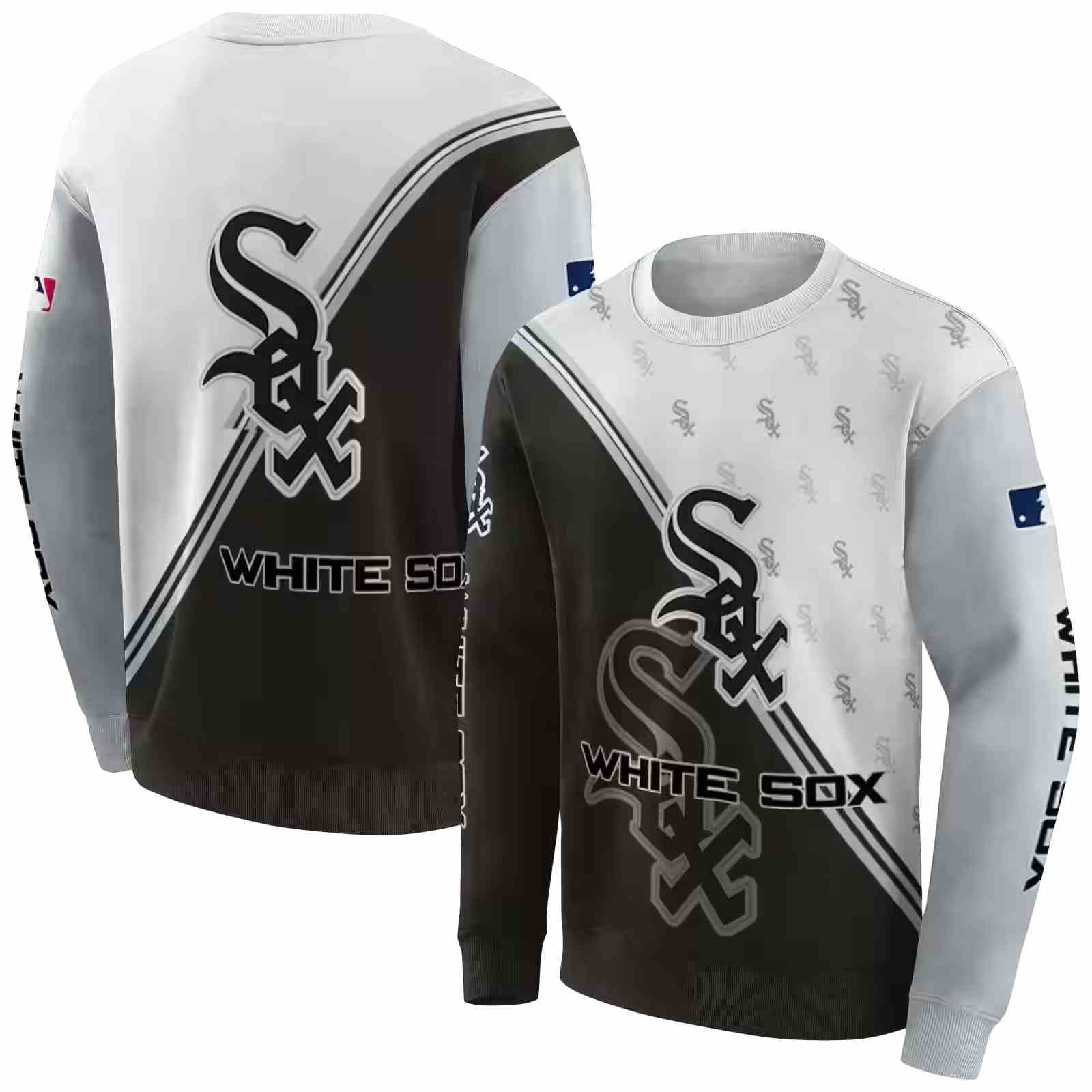 chicago white sox diagonal stripe black white hoodie premium grade