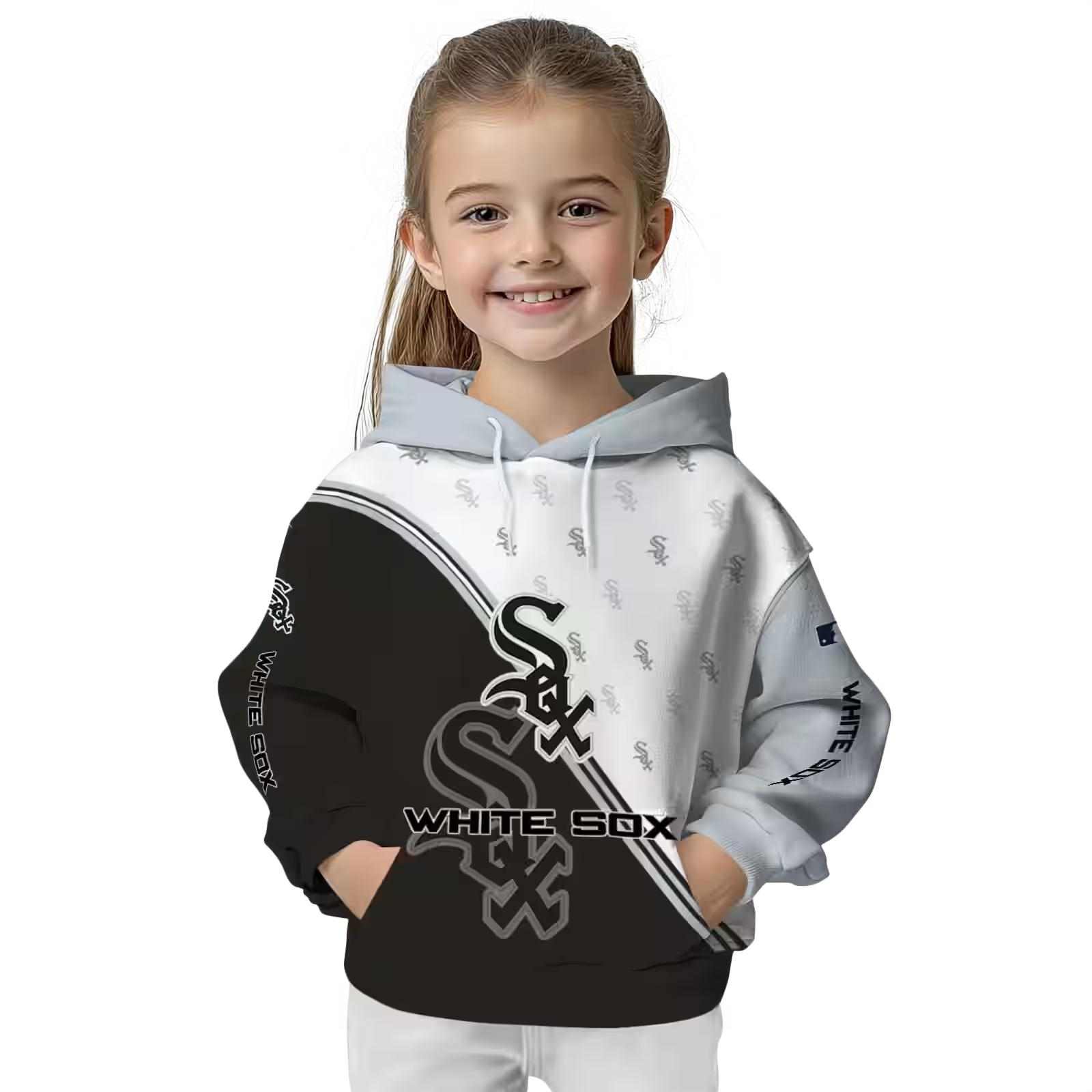 chicago white sox diagonal stripe black white hoodie top rated