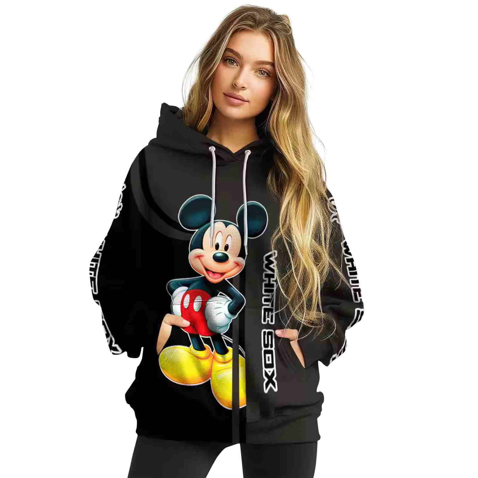 chicago white sox mickey mouse black hoodie high quality