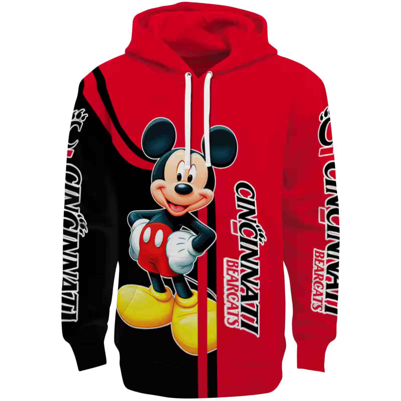 Cincinnati Bearcats Mickey Mouse Red Black Hoodie