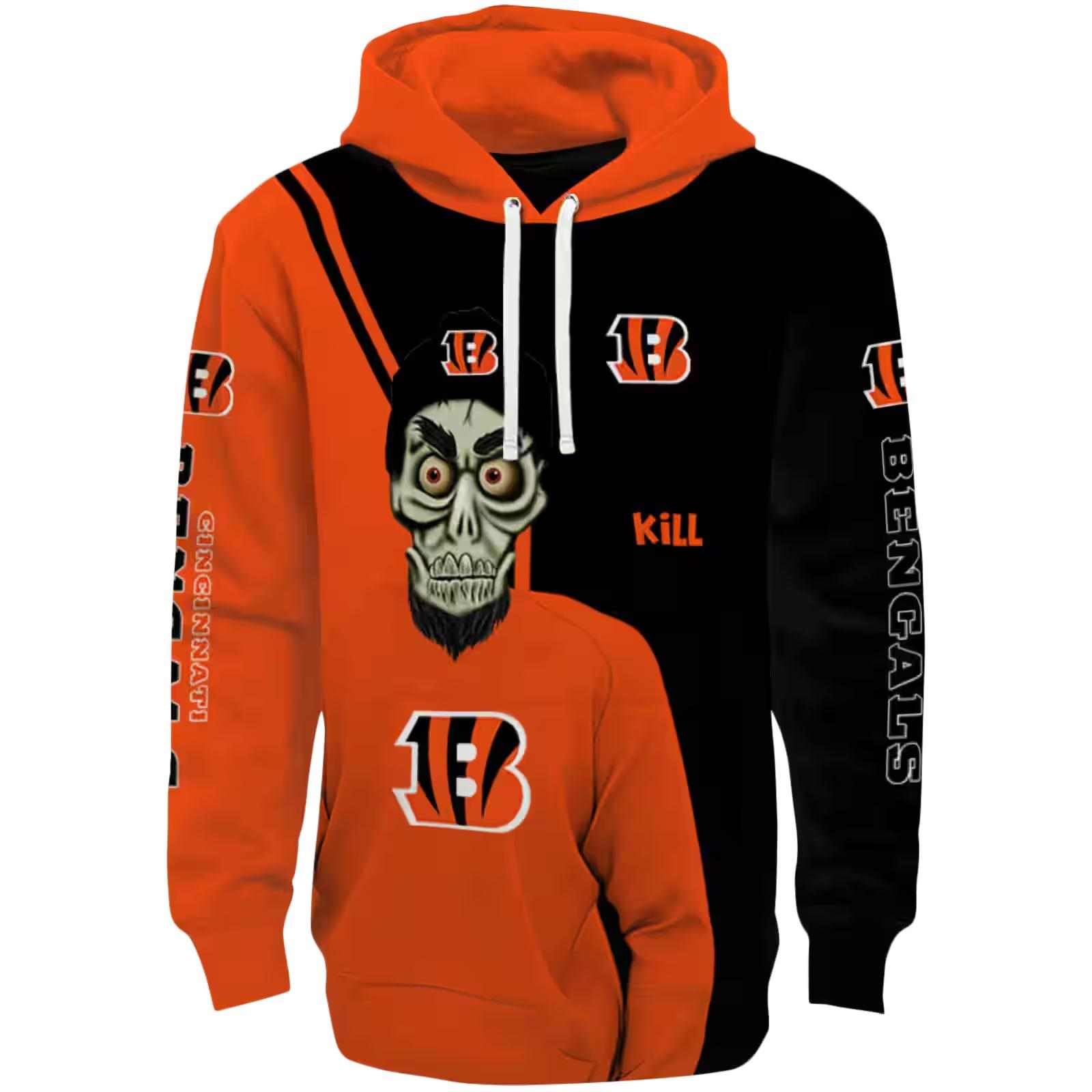 Cincinnati Bengals Achmed Skull Orange Hoodie