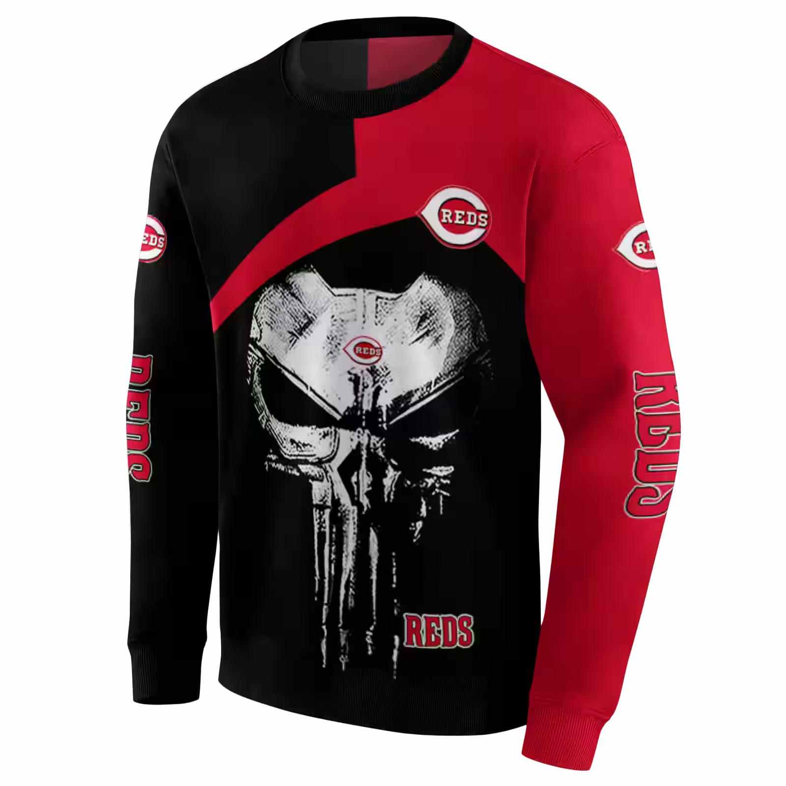 cincinnati reds skull punisher black hoodie new arrival