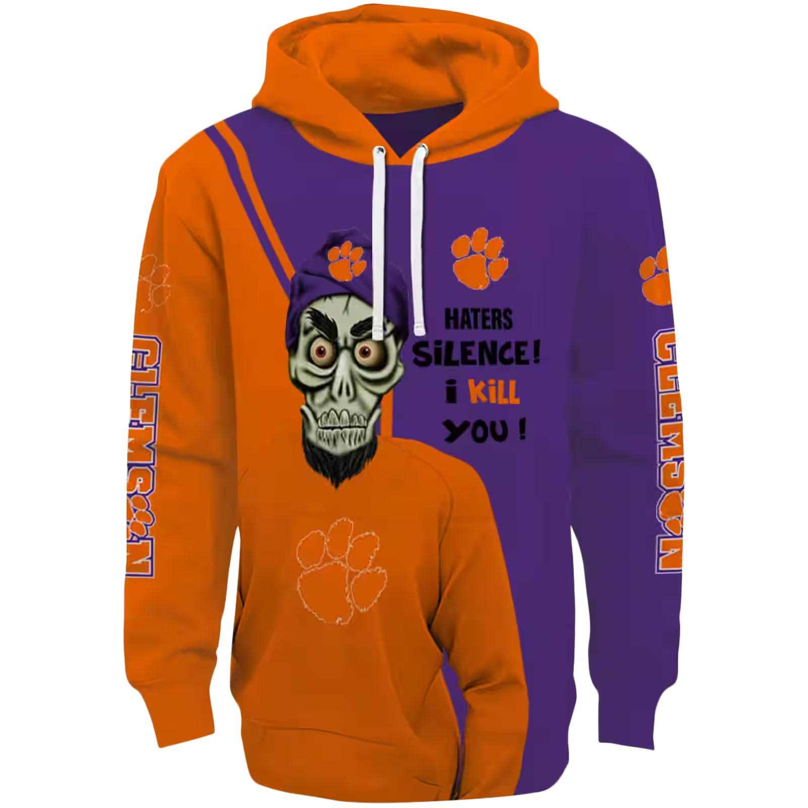 Clemson Tigers Achmed Skull Orange Hoodie