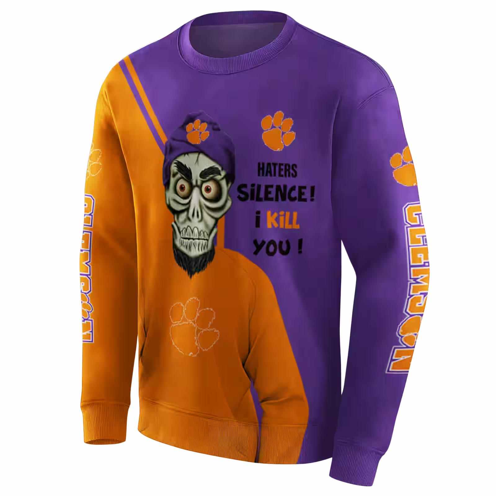 clemson tigers achmed skull orange hoodie new arrival