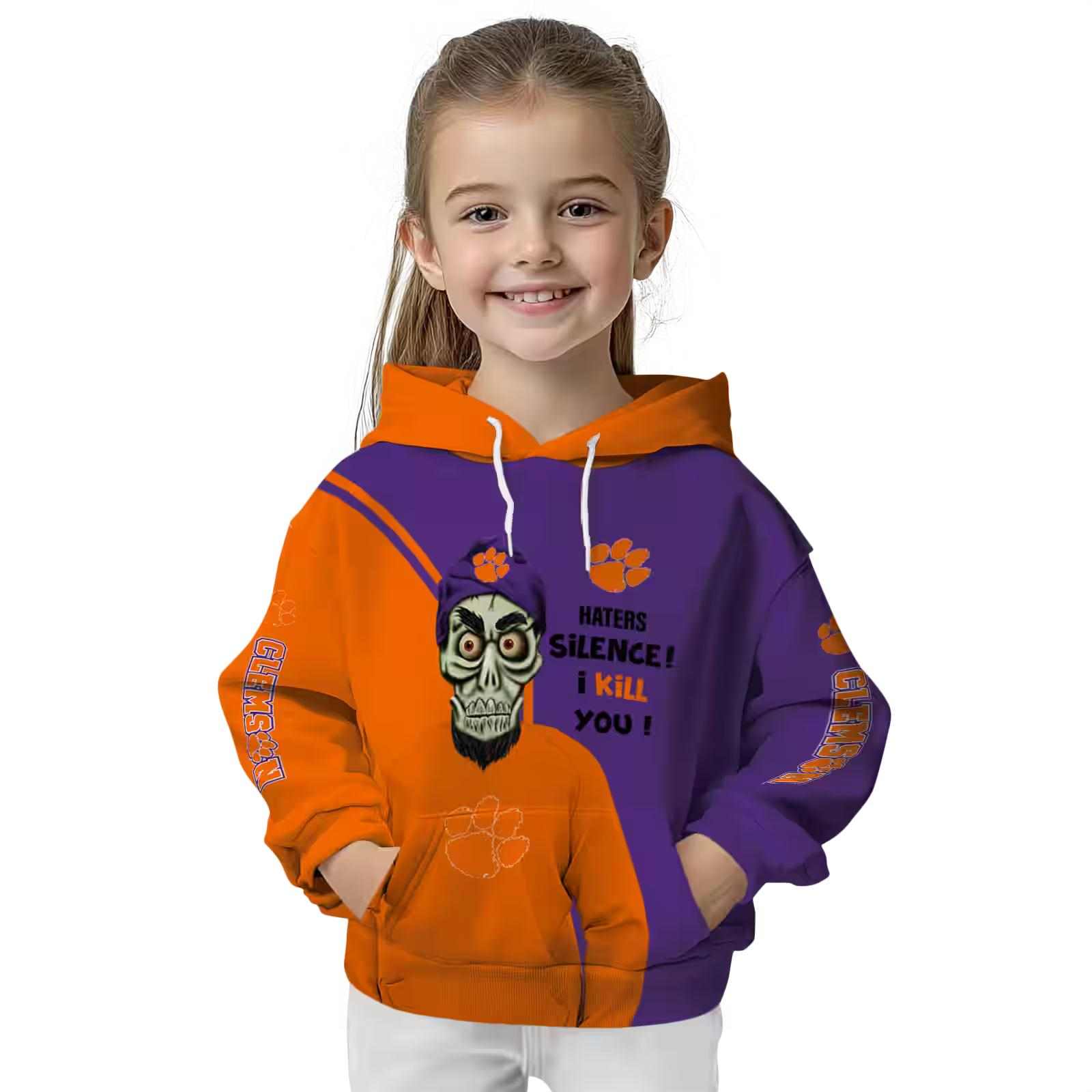 clemson tigers achmed skull orange hoodie top rated