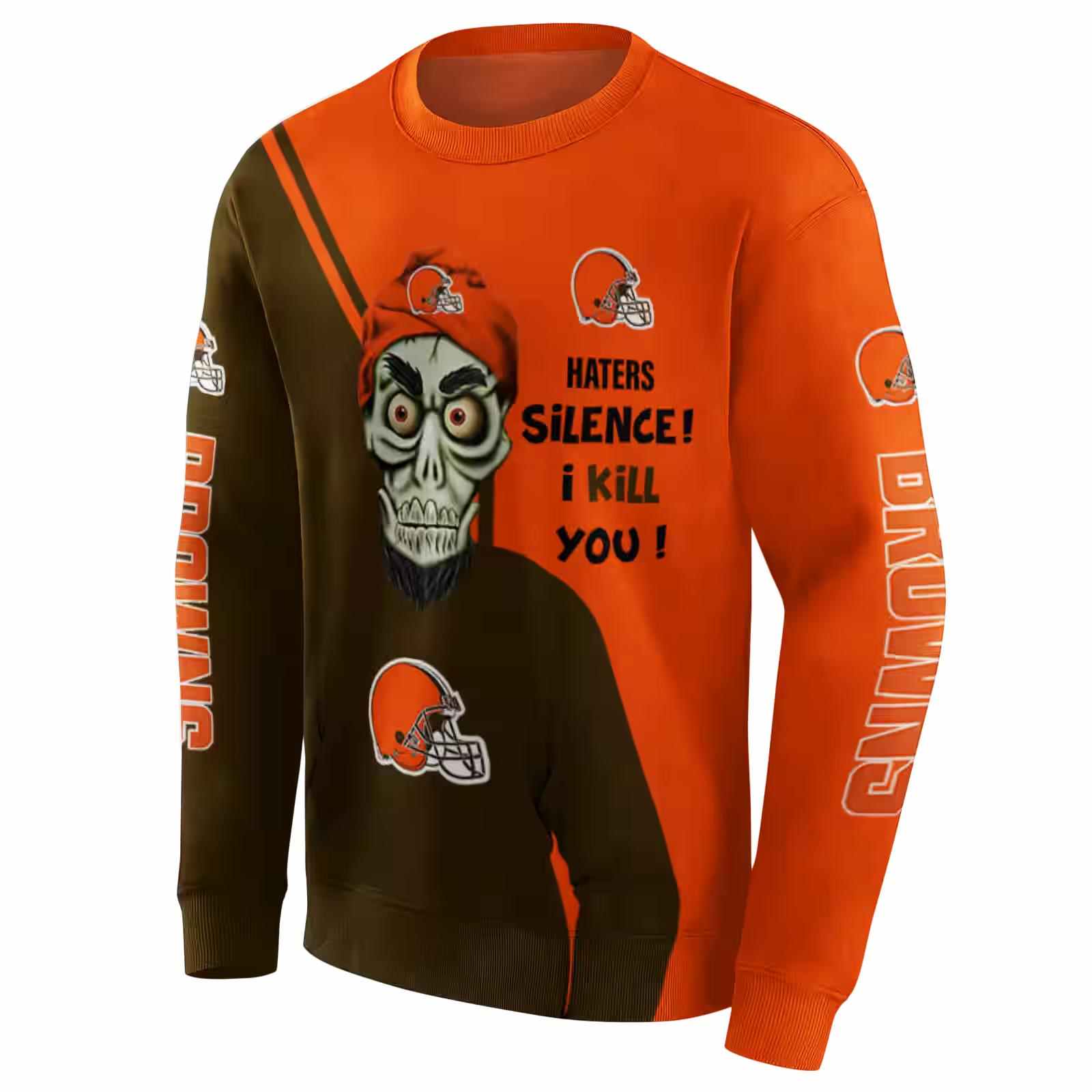 cleveland browns achmed skull brown hoodie new arrival