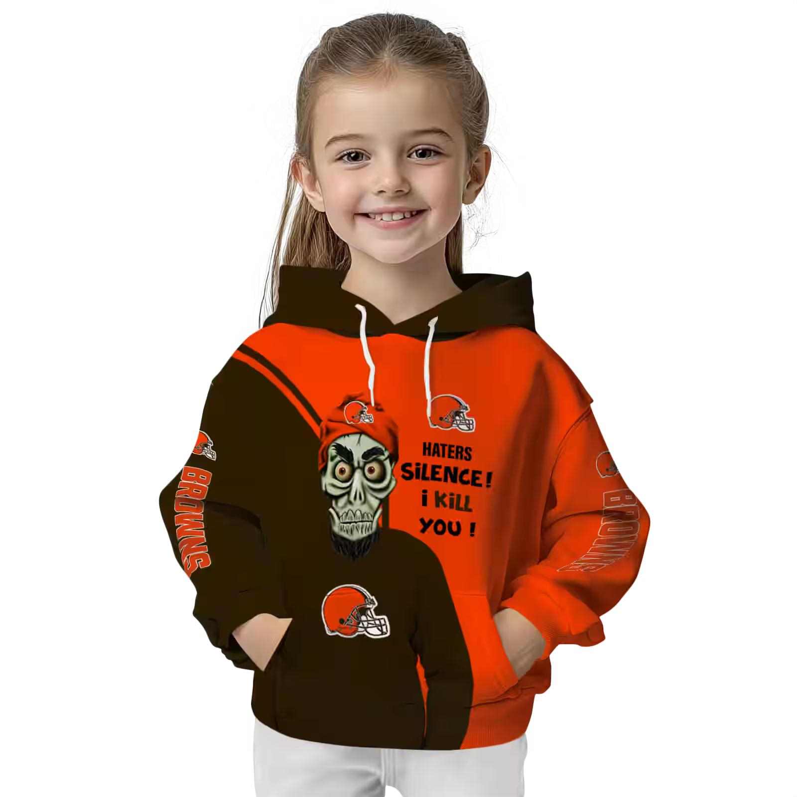 cleveland browns achmed skull brown hoodie top rated