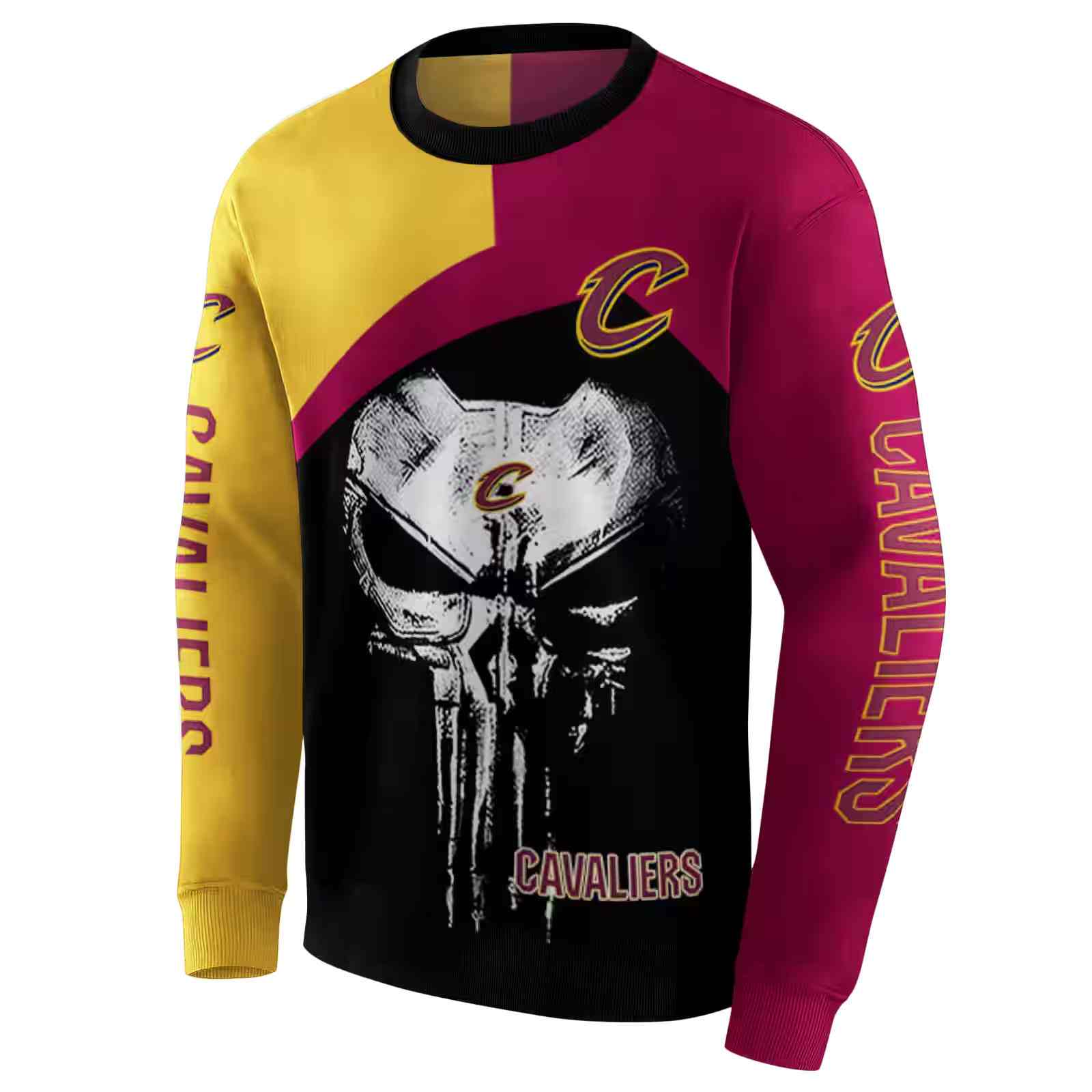 cleveland cavaliers skull punisher gold black hoodie new arrival