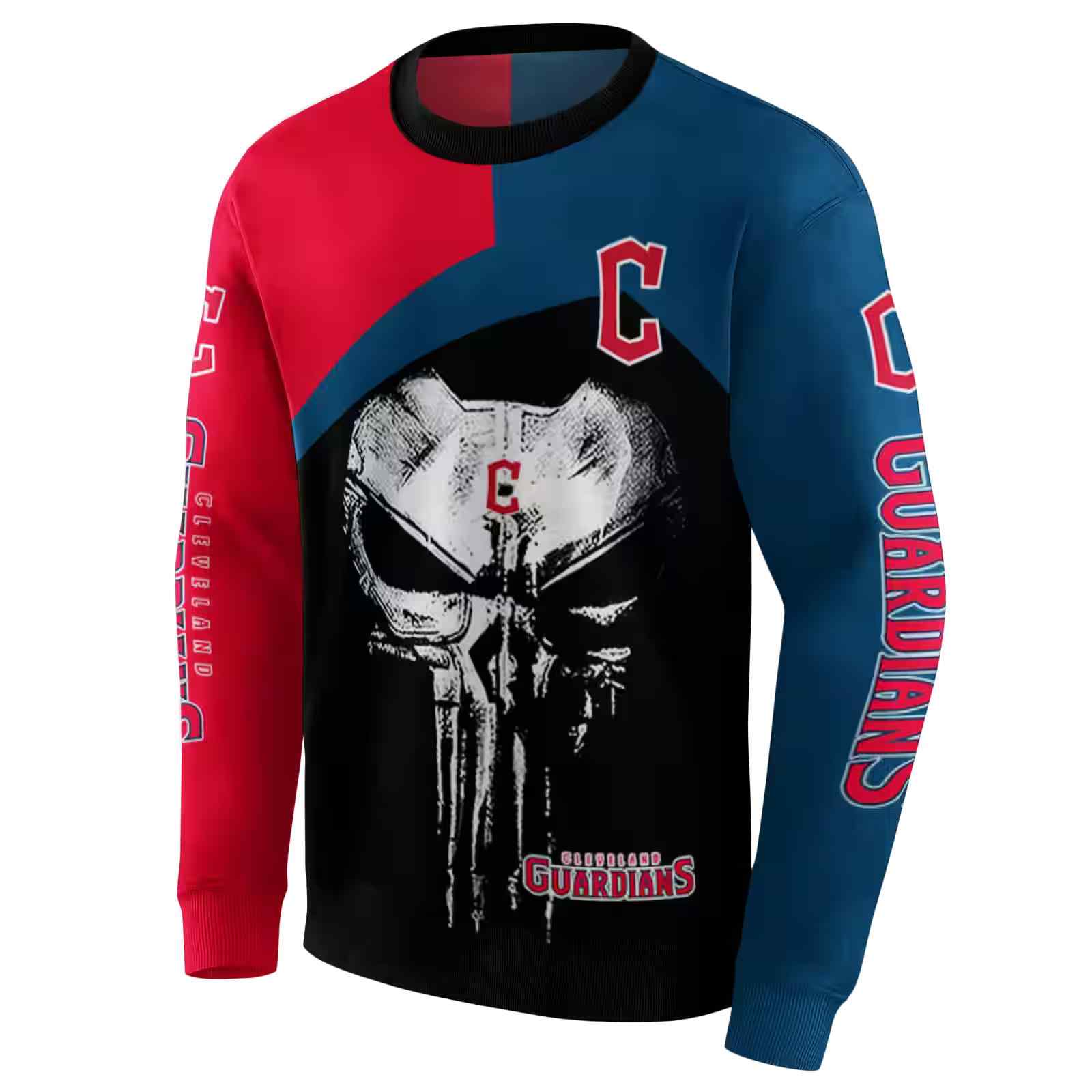 cleveland guardians skull punisher red black hoodie new arrival