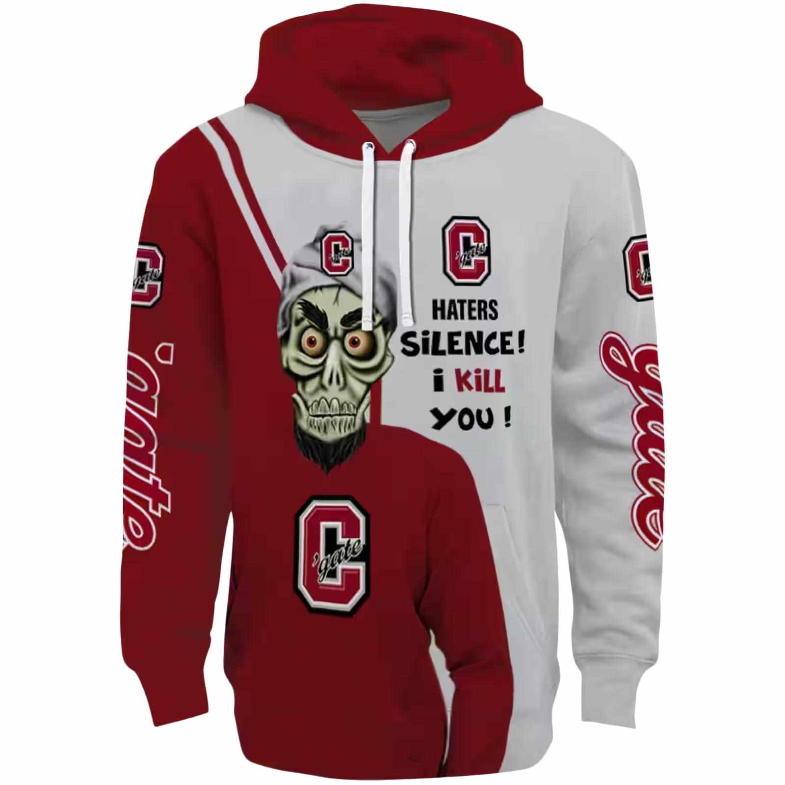 Colgate Raiders Achmed Skull Maroon Hoodie