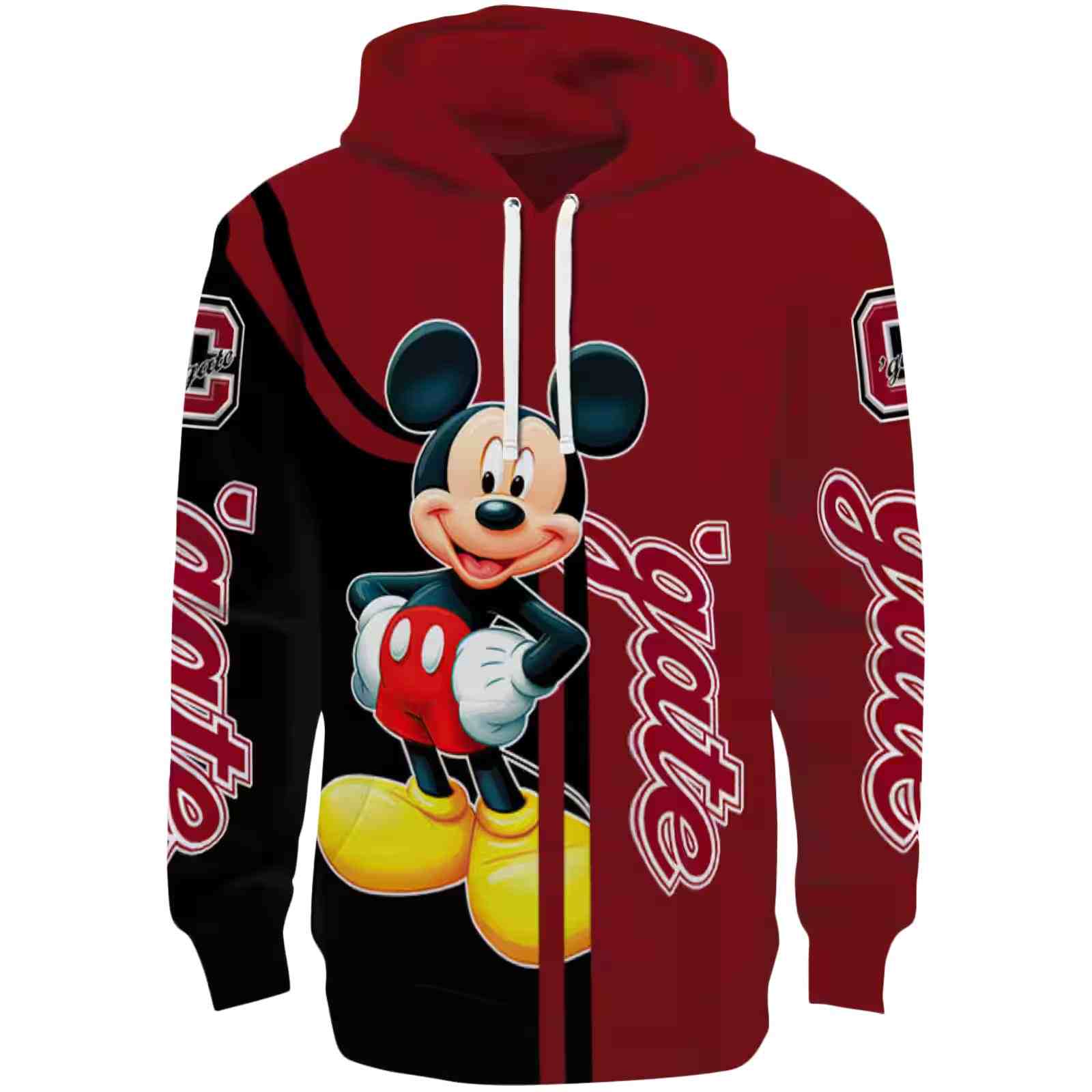 Colgate Raiders Mickey Mouse Maroon Black Hoodie