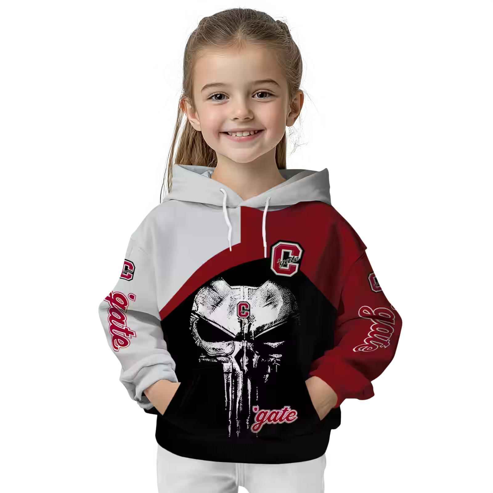 colgate raiders skull punisher gray black hoodie top rated