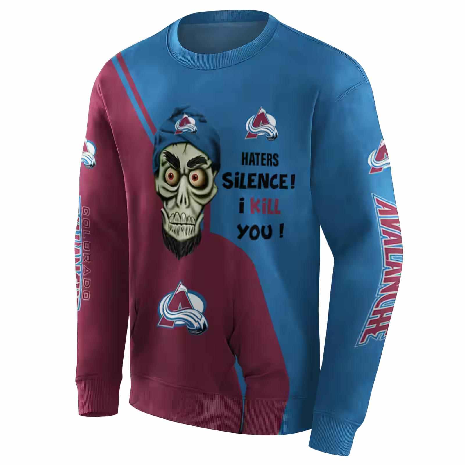 colorado avalanche achmed skull burgundy hoodie new arrival