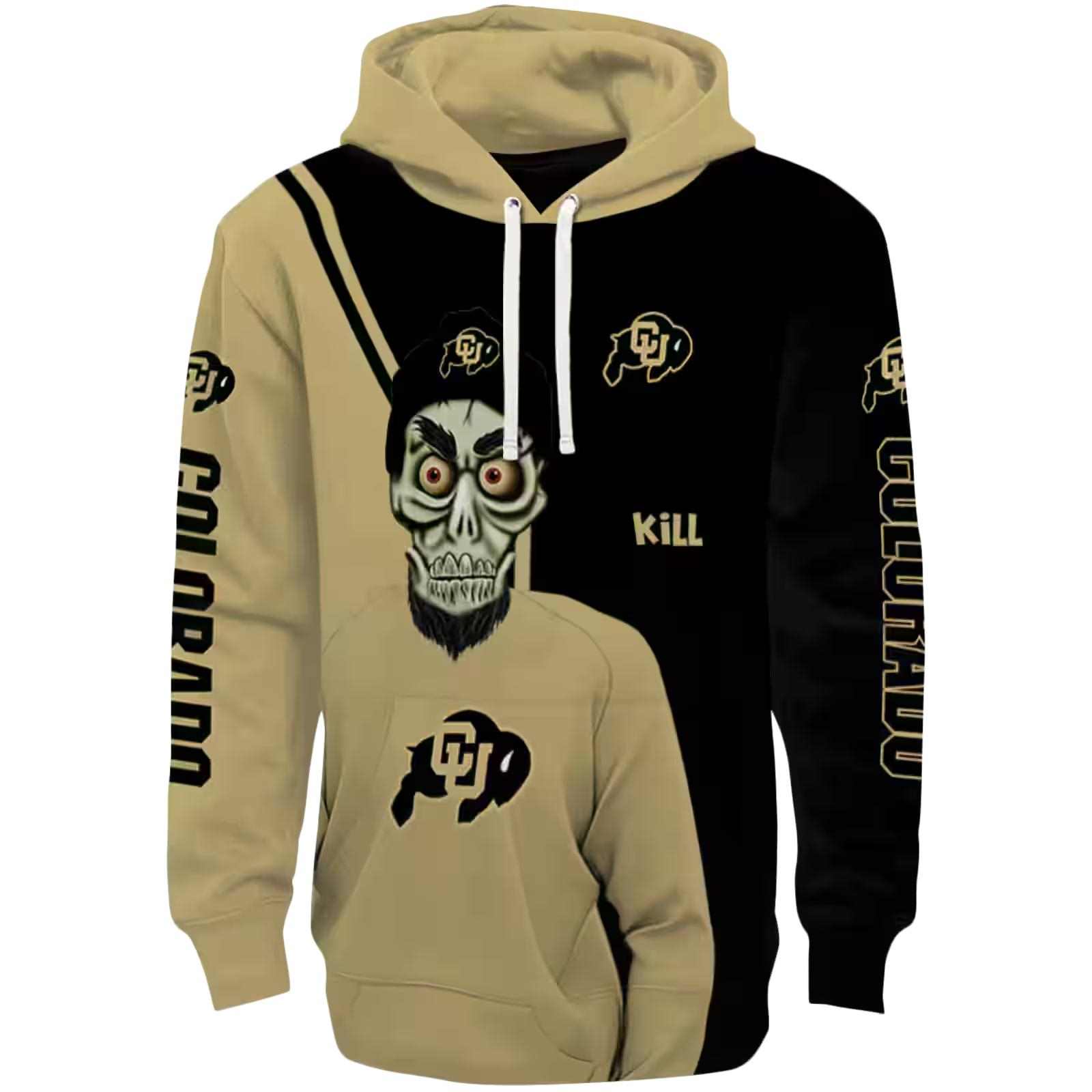 Colorado Buffaloes Achmed Skull Gold Hoodie