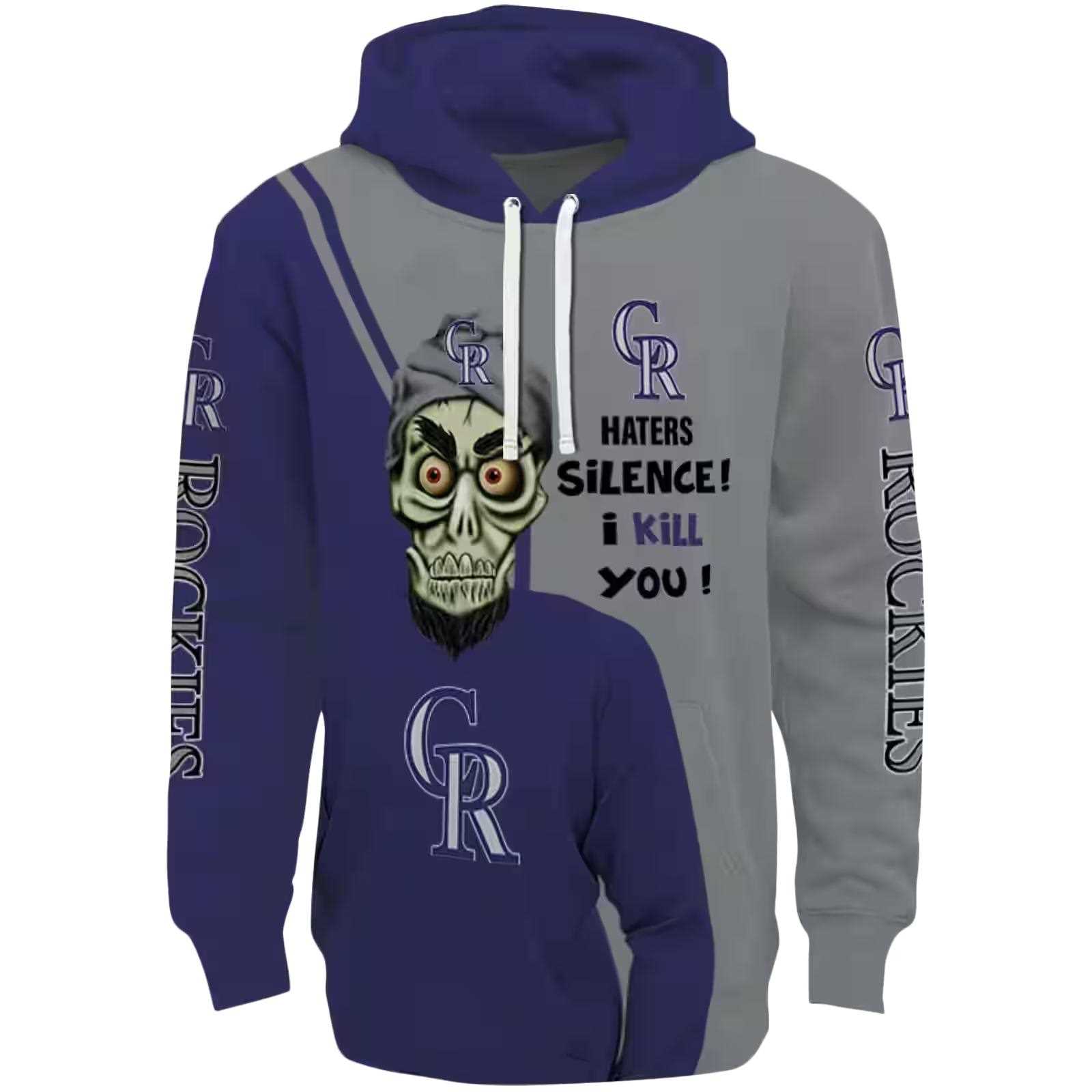 Colorado Rockies Achmed Skull Blue Hoodie