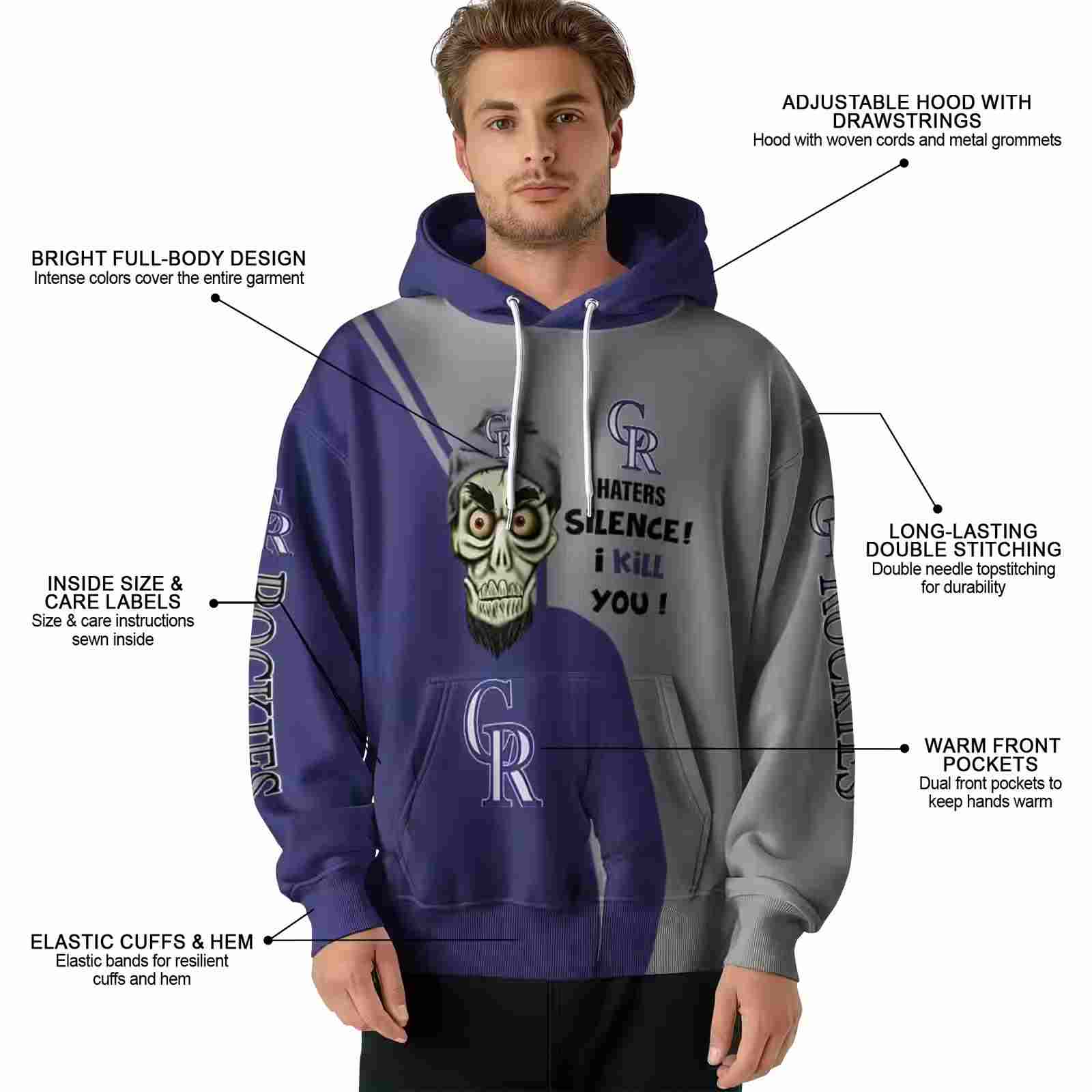 colorado rockies achmed skull blue hoodie latest model