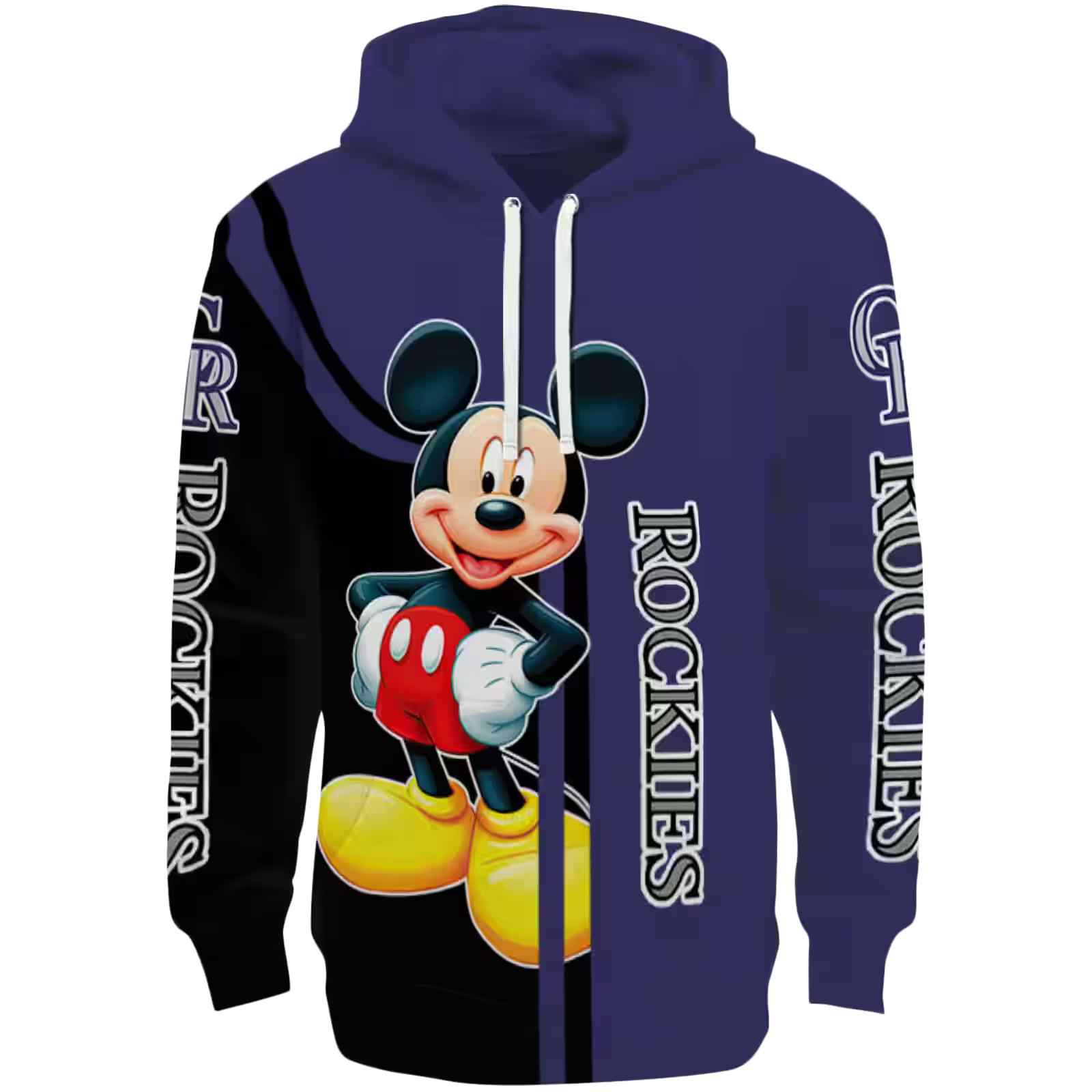 Colorado Rockies Mickey Mouse Blue Black Hoodie