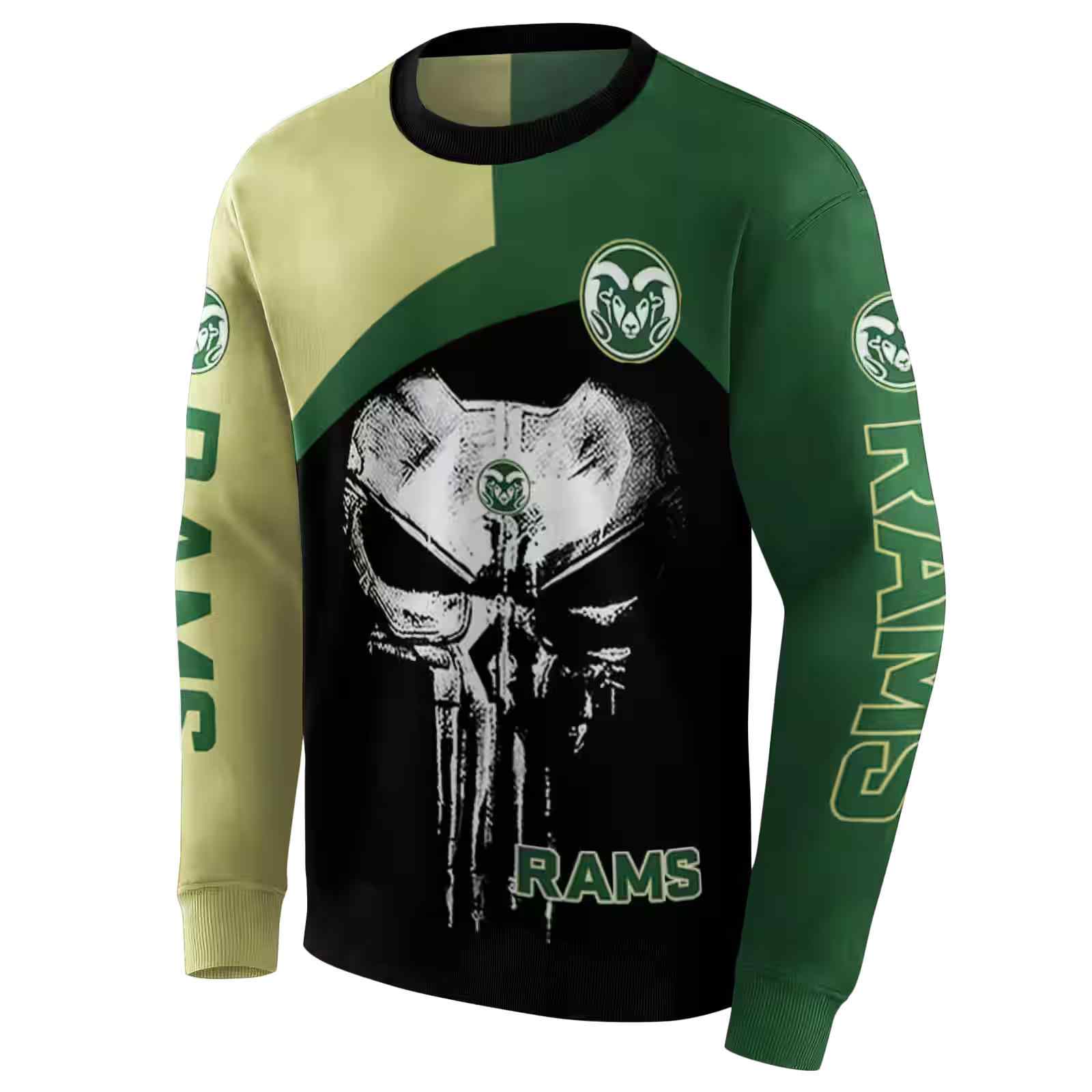 colorado state rams skull punisher gold black hoodie new arrival